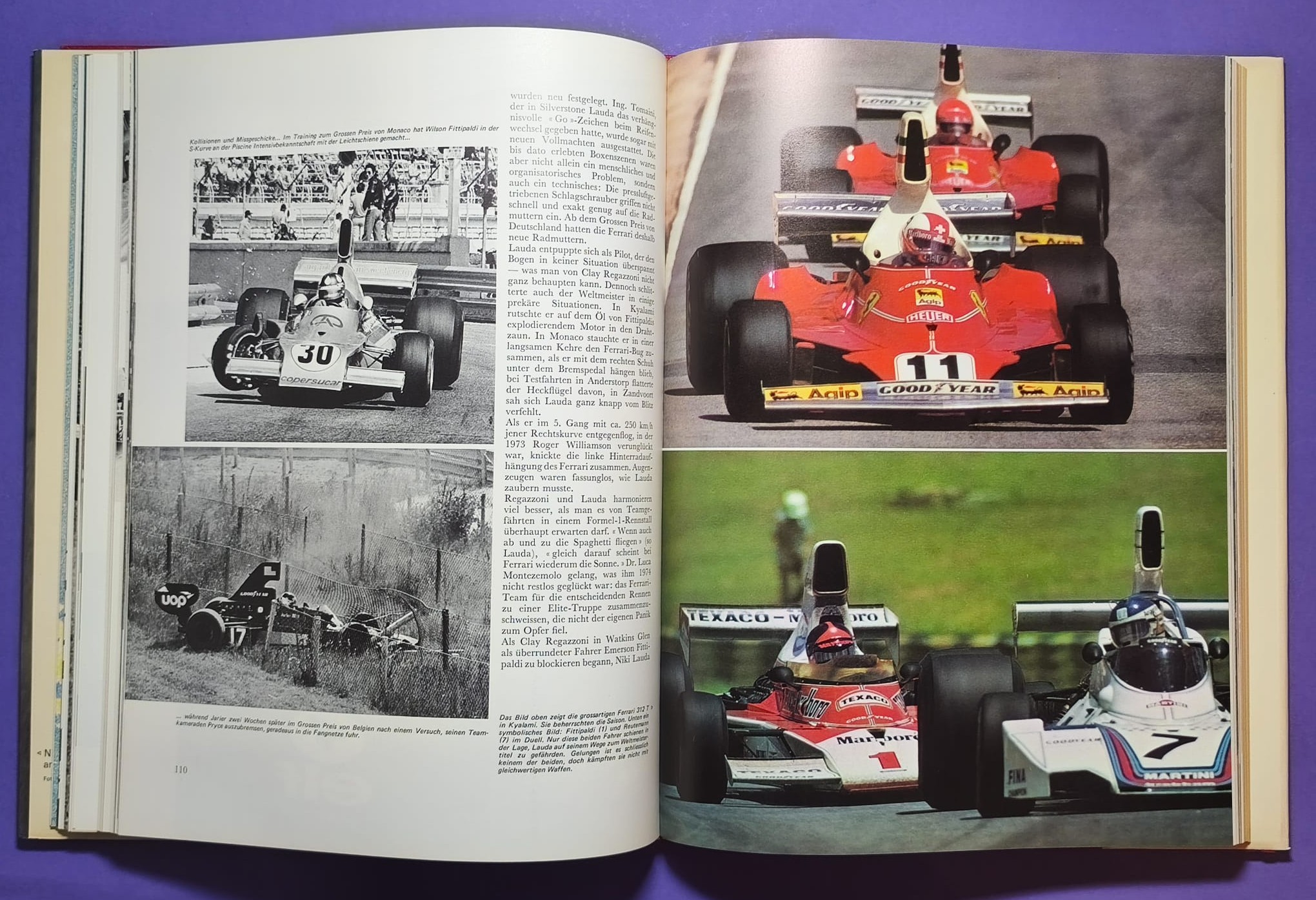 altes Buch, Auto Jahr 1975-1976, Nr. 23, Alfa, Lancia Stratos, Jaguar, Porsche, Rolls-Royce, .. Formel 1, 3, LeMans, Rallye,.. 6 Rad Tyrrell, Niki Lauda Ferrari, Hunt, McLaren, Lotus,..