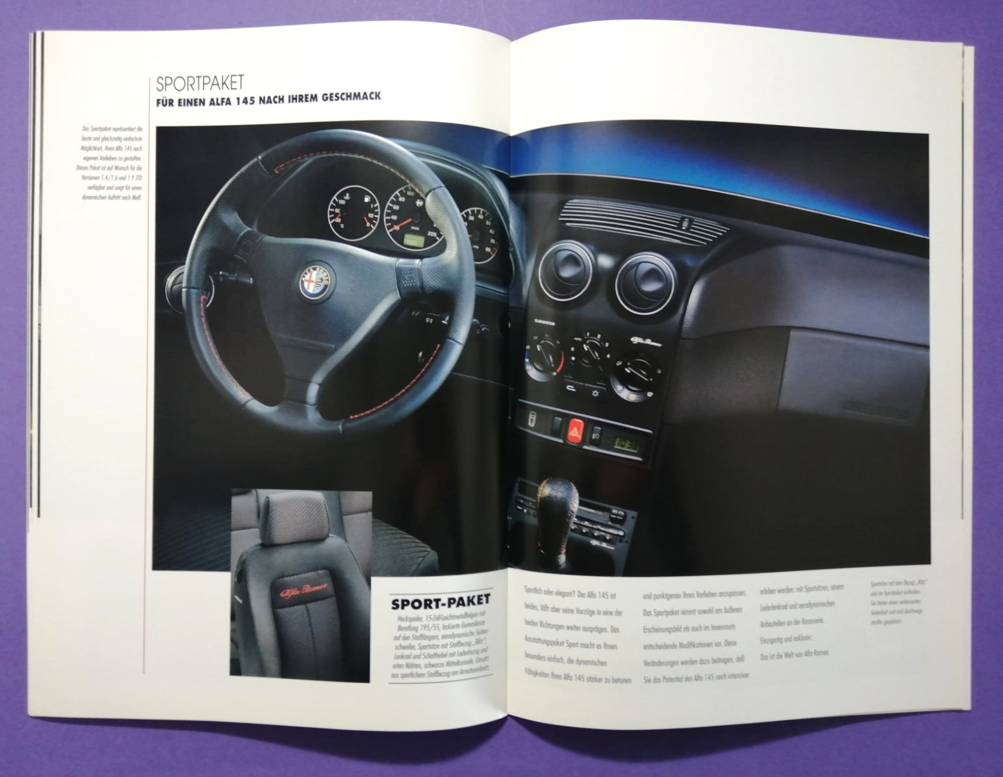 altes Original Autoprospekt, Alfa-Romeo 145, Quadrifoglio,... aus dem Jahr 1999