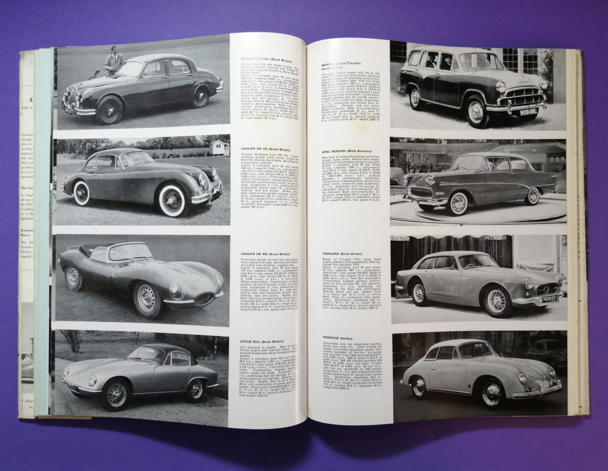 RARITÄT! sehr altes Buch, Automobile Year 1958 Edition Nr.5, Rennsaison 1957, Borgward, Porsche 356, Maserati 450S,.. Formel 1, LeMans, Mille Miglia, Gaisberg,.. Vanwall, Jaguar F-Type,.. ENGLISCH!