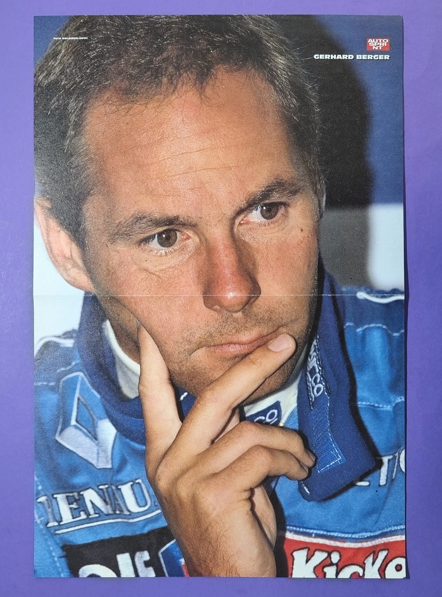altes Poster, Allessandro Zanardi, Indy Car, Gerhard Berger, Benetton Renault, Formel 1 Grand Prix 1996, 28x42cm