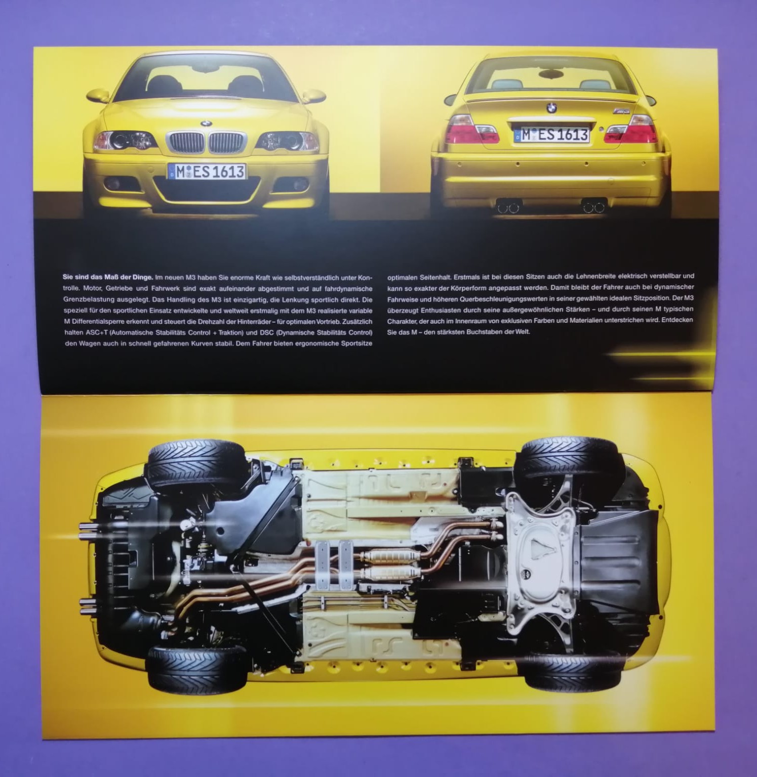 altes Original Autoprospekt, BMW M3 E46, aus dem Jahr 2000