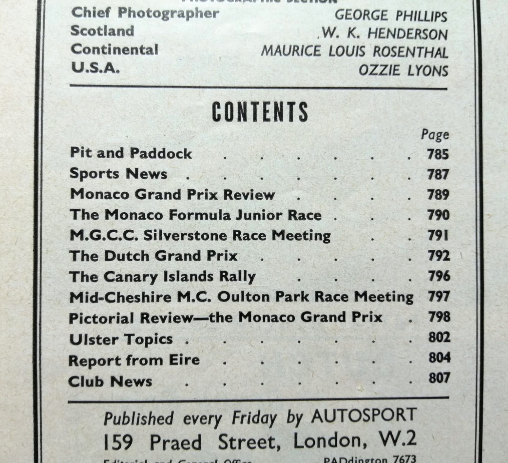 alte Zeitschrift Magazin Heft Autosport, 10. Juni 1960, Formel 1 Grand Prix Monaco, Niederlande Zandvoort,.. Englisch!