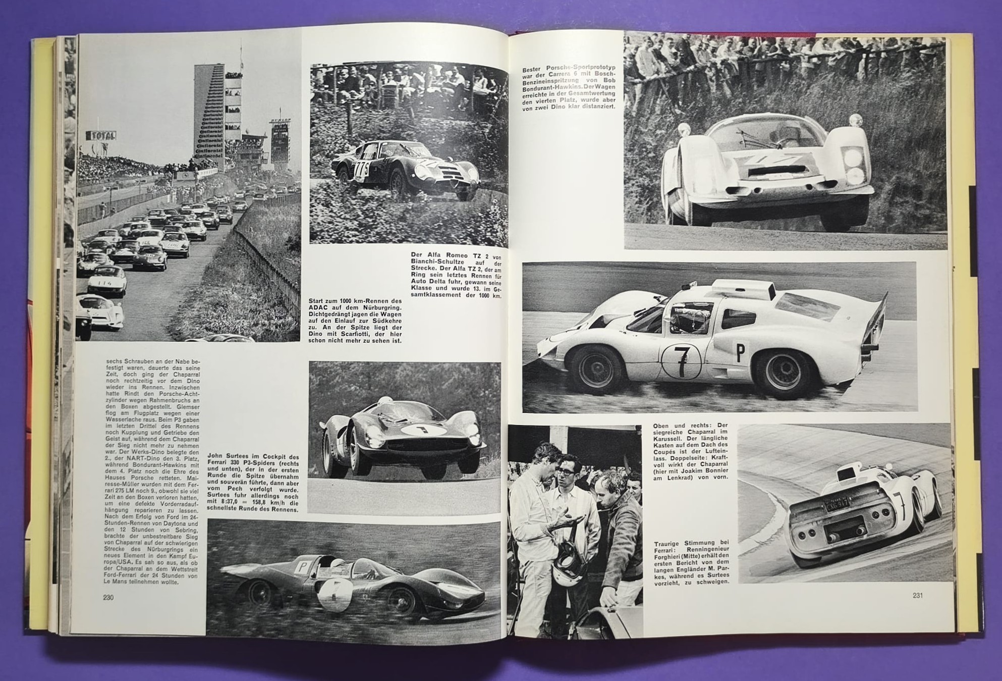 altes Buch, Auto Jahr 1966-1967, Nr. 14, Ferrari, Ford GT40, Porsche, Lamborghini Miura,.. Formel 1, LeMans, Rallye, Mille Miglia,.. Jochen Rindt, Brabham, Clark, Hill,.. 