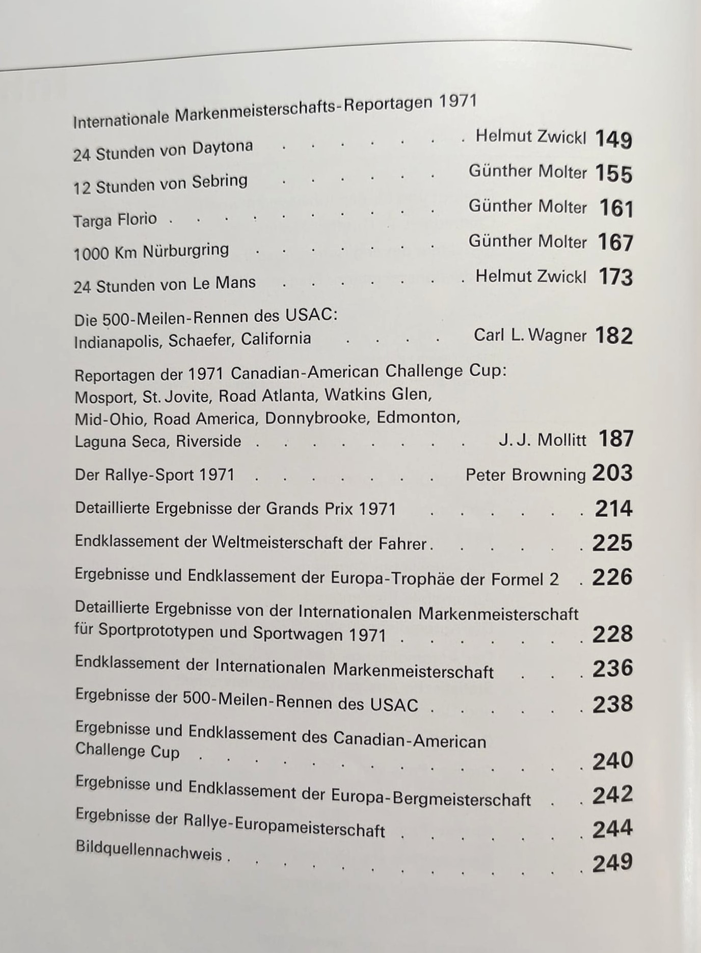 altes Buch, Auto Jahr 1971-1972, Nr. 19, Alfa Sud & Tipo 33, Alpine 110 & 310, BMW, Citroen, Lamborghini Miura, Lotus, Ferrari, Matra, Monteverdi, Porsche 917,.. Formel 1, 2, LeMans, Rallye, Indy Car, CanAm,.. Cevert, Stewart, Siffert, Peterson,..