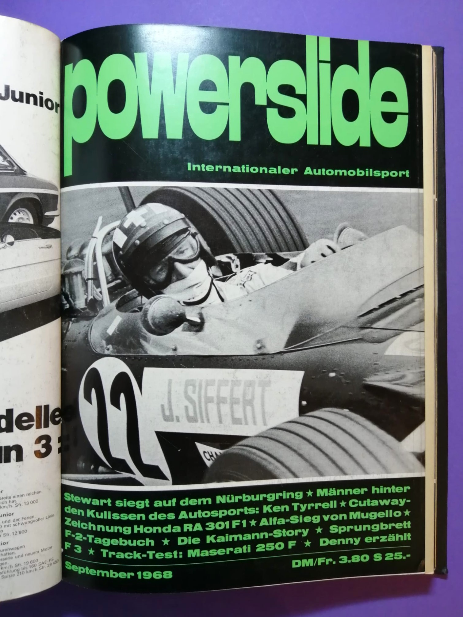 alte Powerslide 1968 Zeitschriften Magazine gebunden als Buch, 12 Hefte, Formel 1, Jochen Rindt, Siffert, Porsche, Motorsport,..