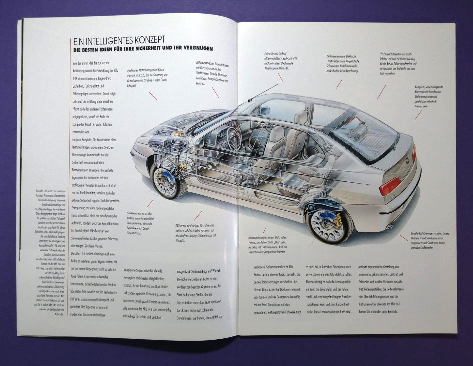 altes Original Autoprospekt, Alfa-Romeo 146,... aus dem Jahr 1999