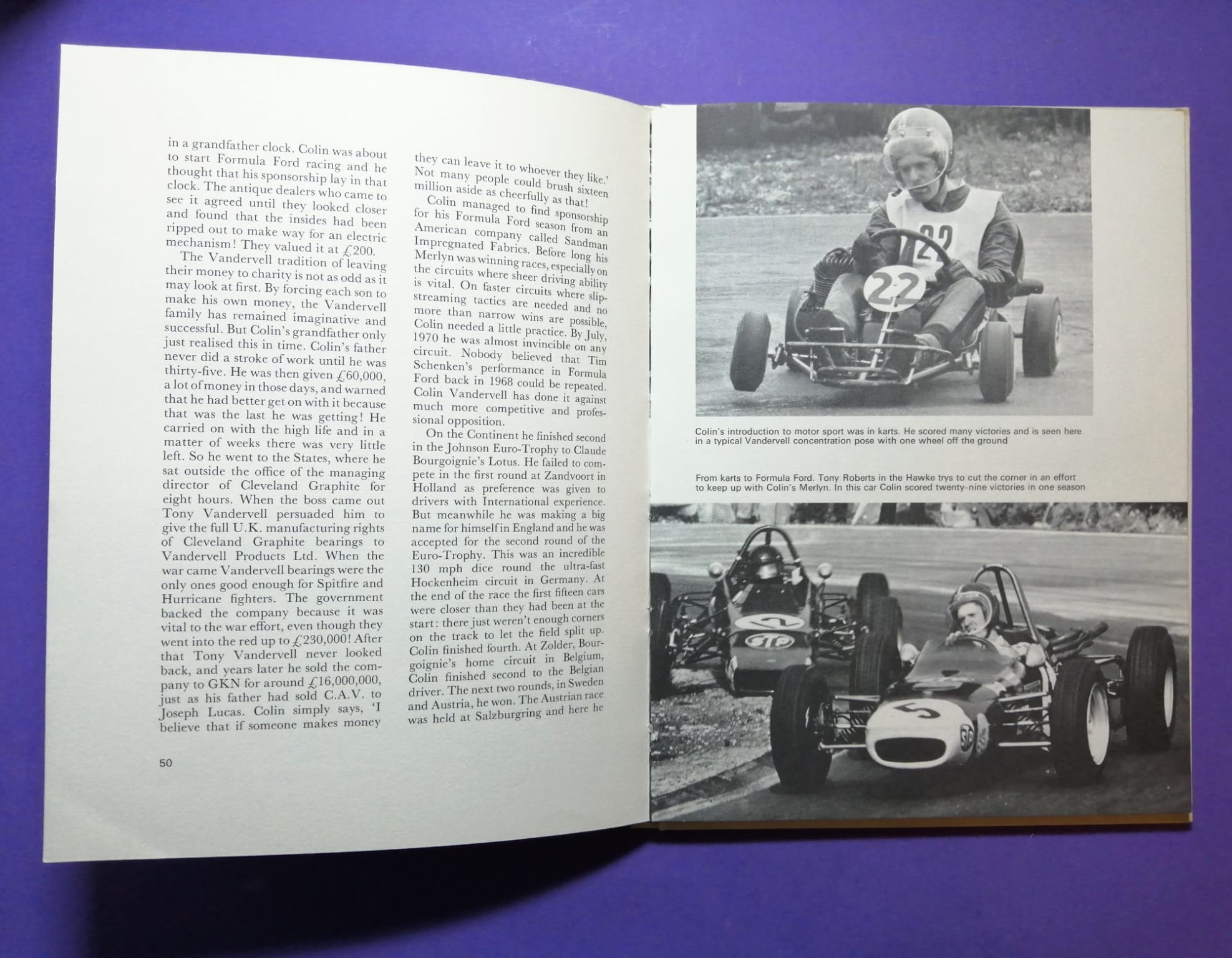 altes Buch, Motor Racing, The International Way, Nr. 2, Jochen Rindt, Gold Leaf Lotus Formel 1, 24h LeMans, Matra, Porsche 917, Mini, Jackie Stewart,.. Englisch!