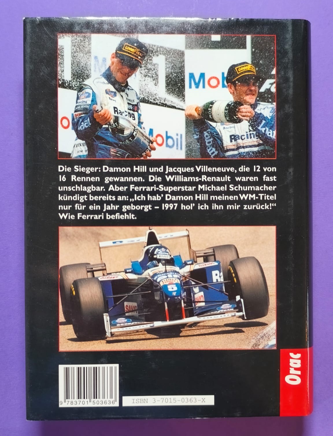 altes Buch Grand Prix Story 1996, Heinz Prüller, Formel 1 Grand Prix Jahrbuch, Weltmeister Damon Hill - Williams Renault