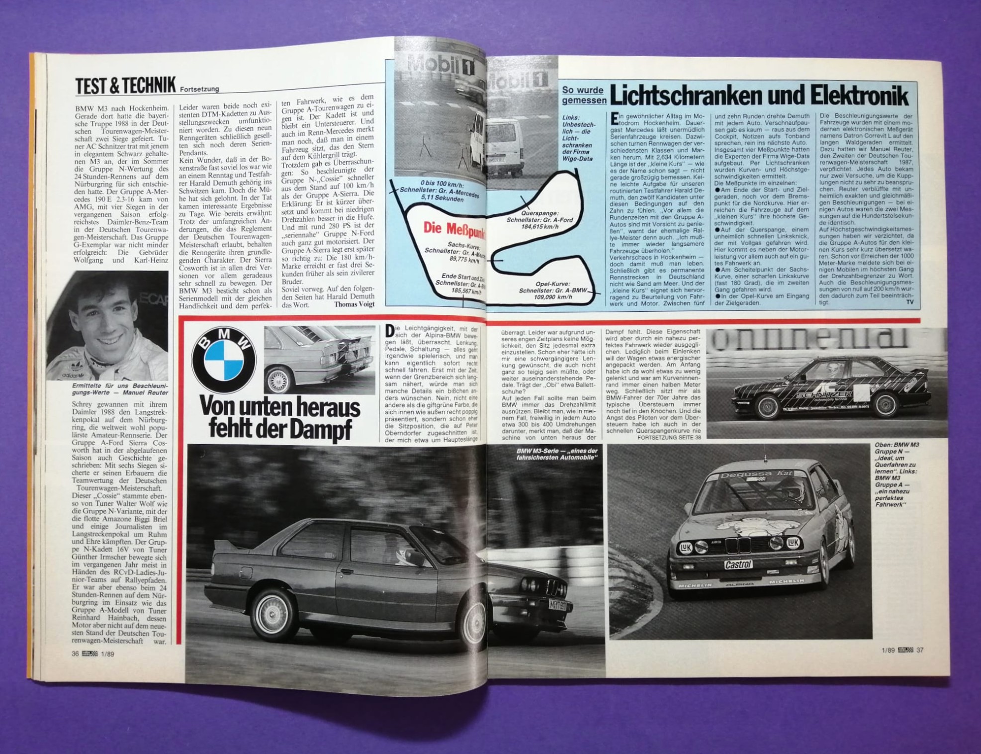 alte Zeitschrift, Magazin, Heft, Rallye Racing, Nr. 1, 4. Jänner 1989, Testbericht BMW M3 E30, DTM, Martini Lancia Delta, Rallye Monte Carlo, Senna McLaren,..