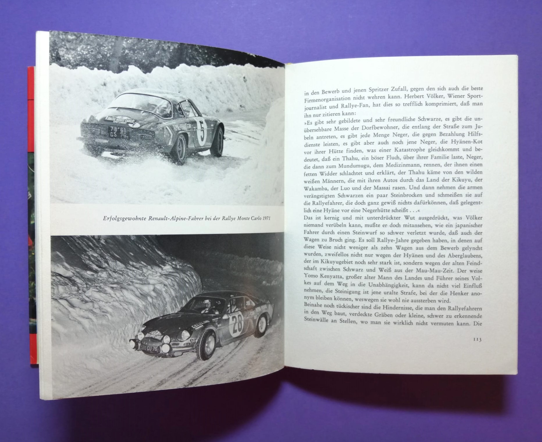 altes Buch, Eiskalt auf heißen Straßen, Die härtesten Autorallyes der Welt, Targa Florio, Siffert, Porsche, Renault Alpine,..