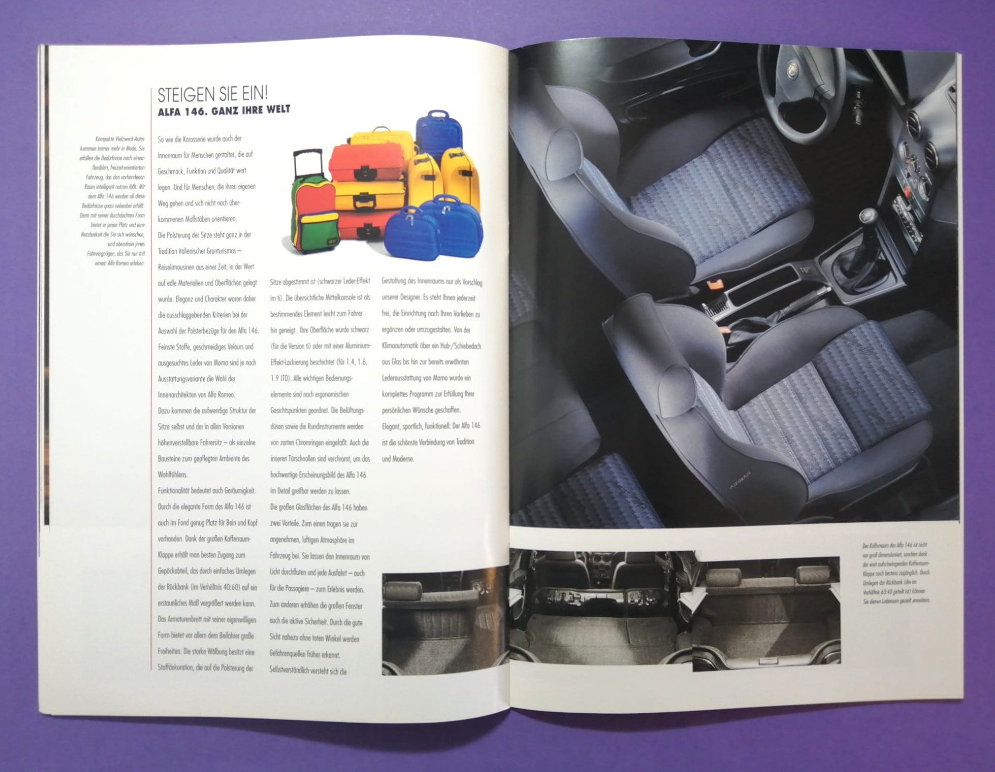 altes Original Autoprospekt, Alfa-Romeo 146,... aus dem Jahr 1999