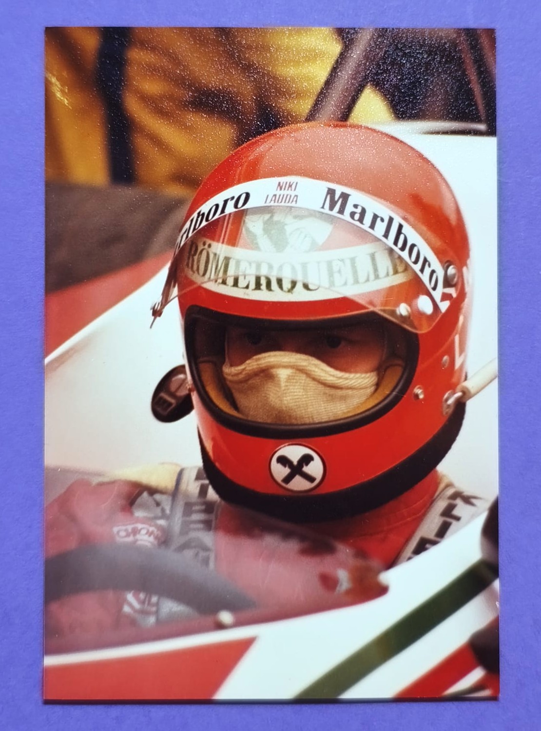 altes Pressefoto, Niki Lauda, Ferrari, Formel 1 Grand Prix 1976, 77, 9x13cm