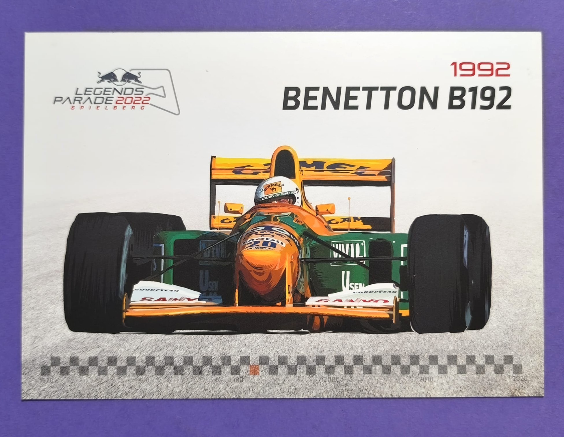 Autogrammkarte, Martin Brundle, Benetton Ford B192, Legenden Parade Formel 1 Grand Prix Österreich 2022, 15x21cm