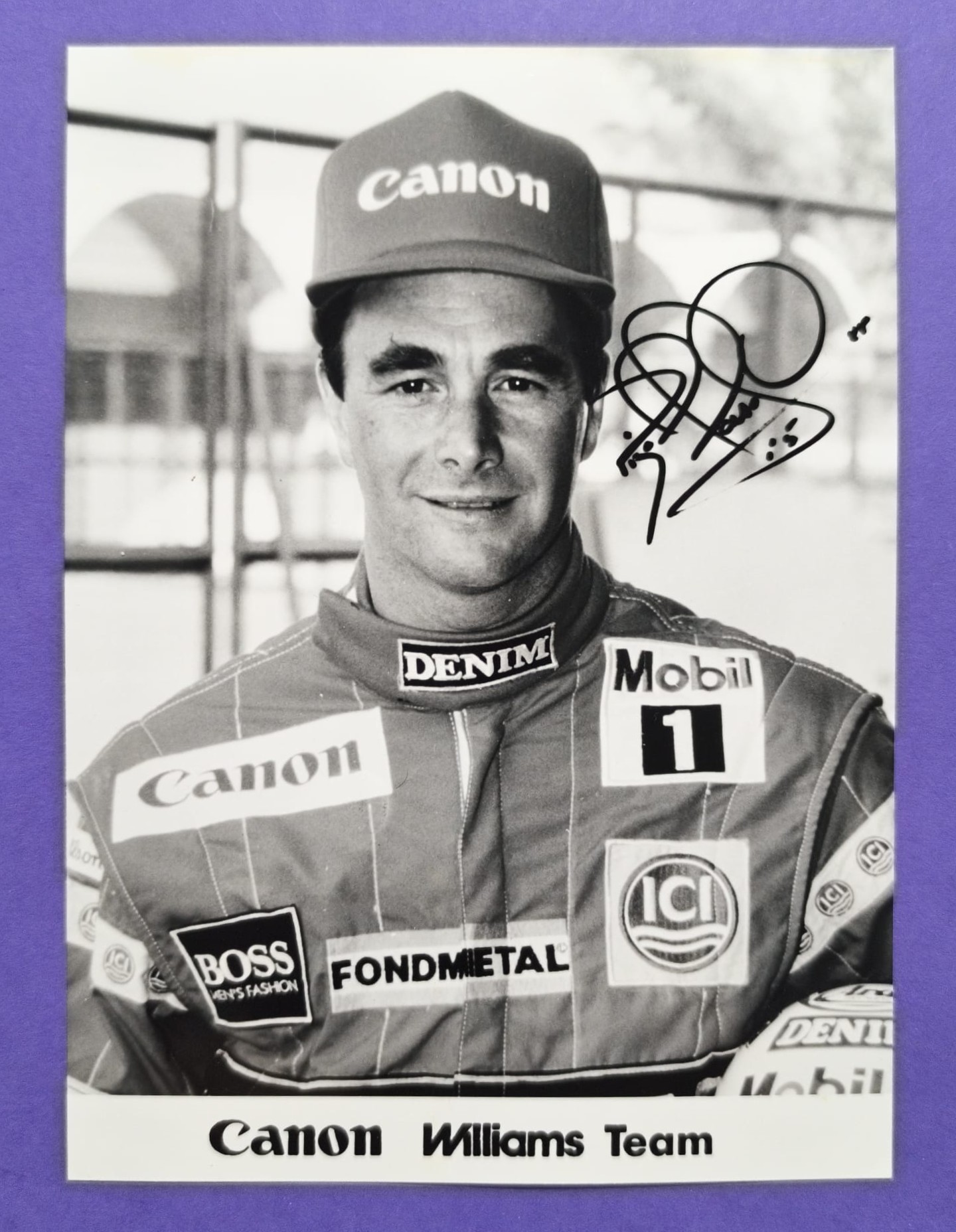 alte Pressefoto, Nigel Mansell, Williams, Formel 1 Grand Prix 1988, 13x17cm