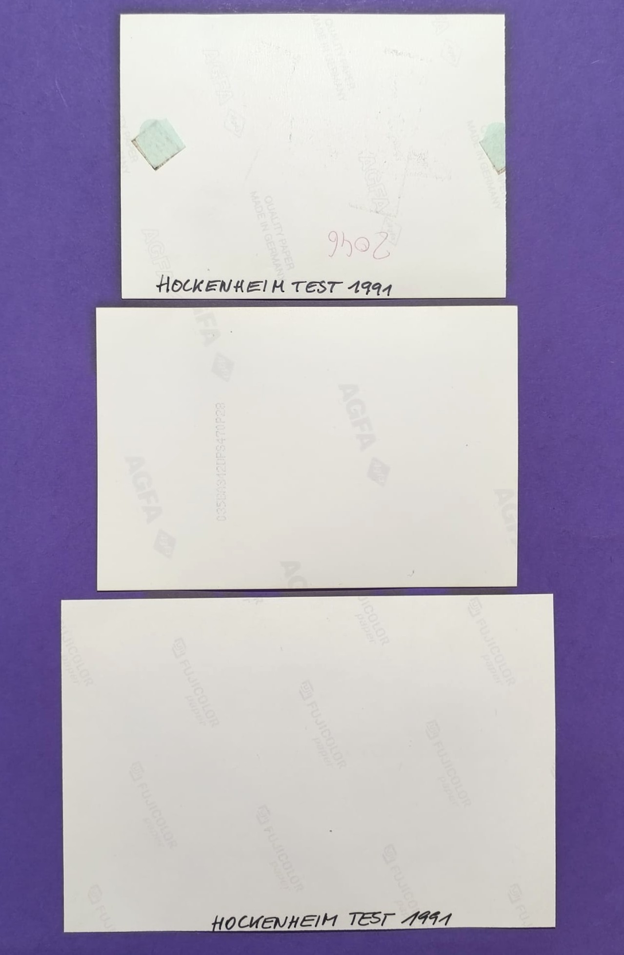 3 Stück alte Pressefotos, Ayrton Senna, McLaren Honda, Formel 1 Test Hockenheimring 1991