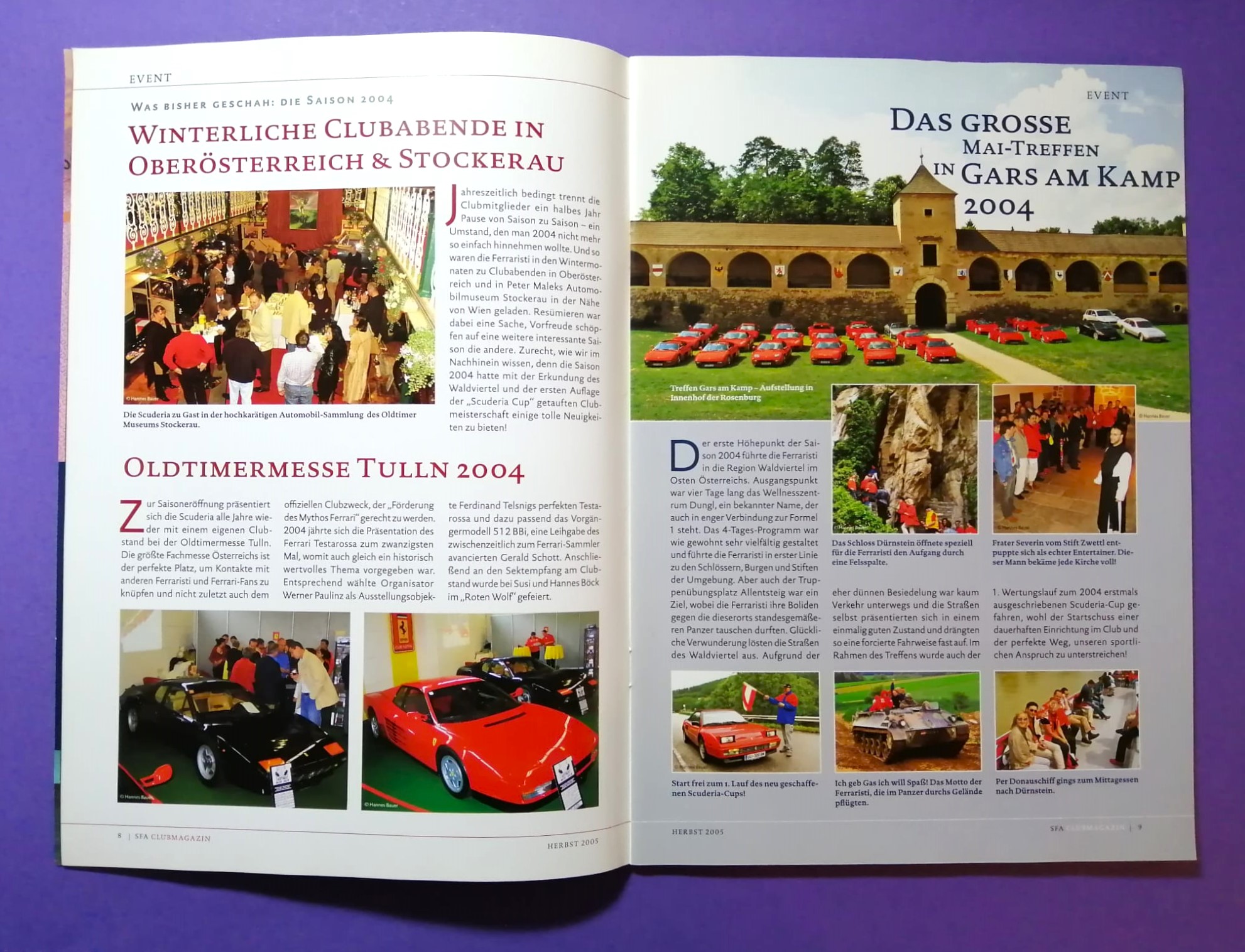 3 Stück alte Ferrari Club Austria Magazine 2003, 2004, 2005