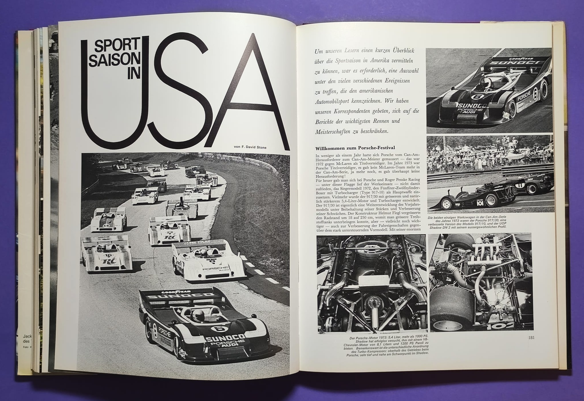 altes Buch, Auto Jahr 1973-1974, Nr. 21, Ford Capri, Fiat 124 Spider & X19, Renault Alpine 110, Matra, Porsche, .. Formel 1, 2, LeMans, Rallye, USA.. Cevert, Stewart, Peterson, Lauda.. Lotus,..