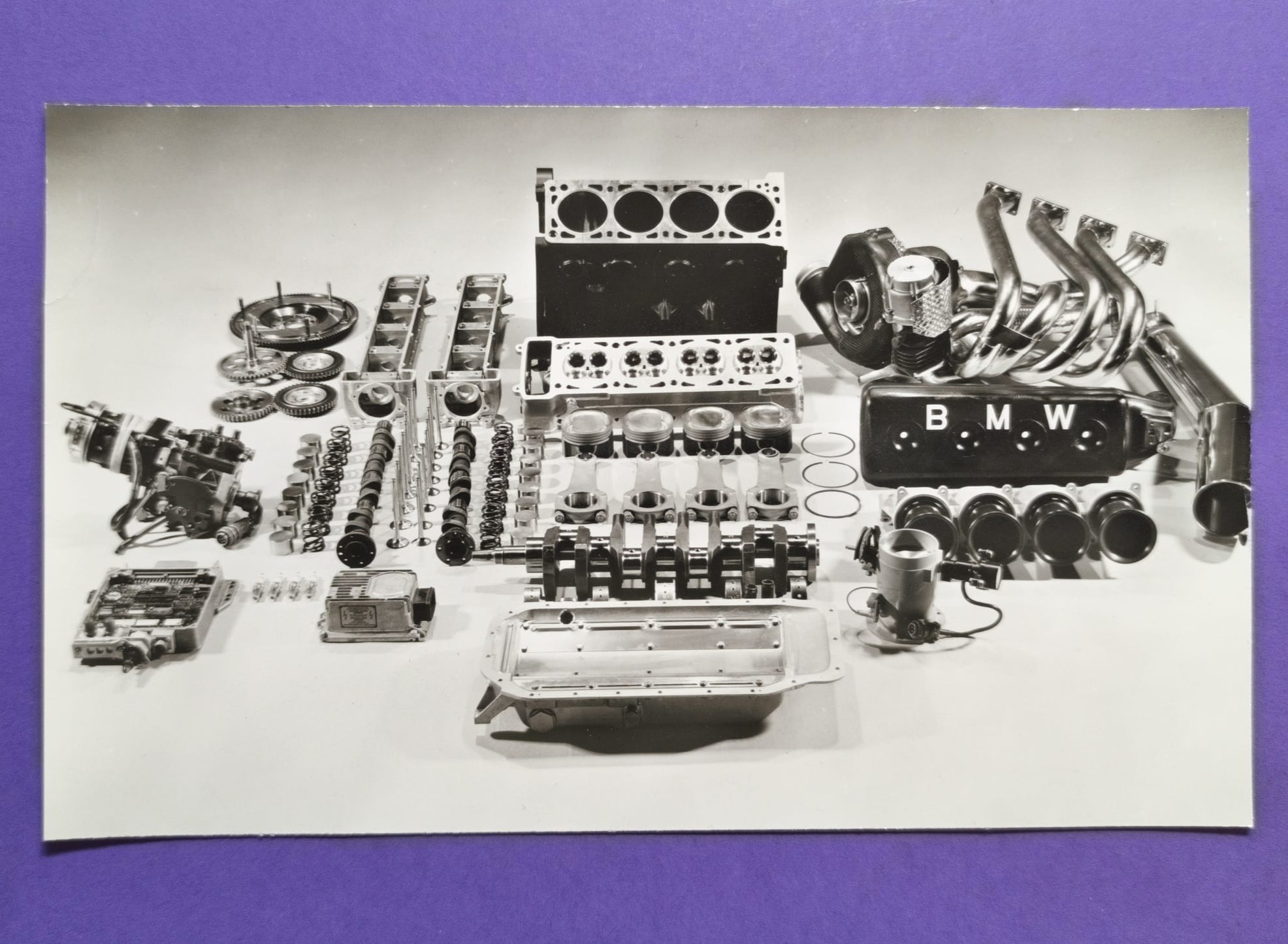 altes Presse Werksfoto, BMW Formel 1 Motor 80er Jahre, 13x22cm