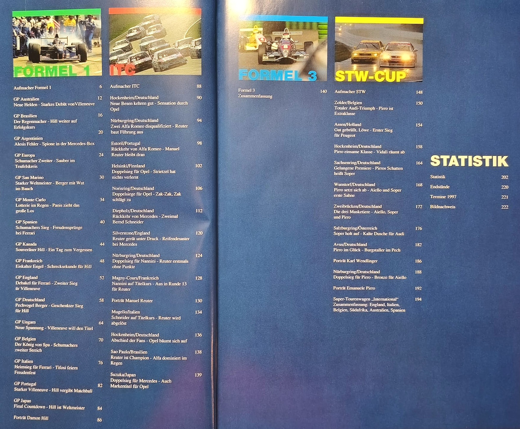 altes Buch, Cockpit, Rennsport Jahrbuch 1996 / 1997, Formel 1, DTM, Formel 3, STW, Schumacher, Alfa 155, Opel Calibra,.. 
