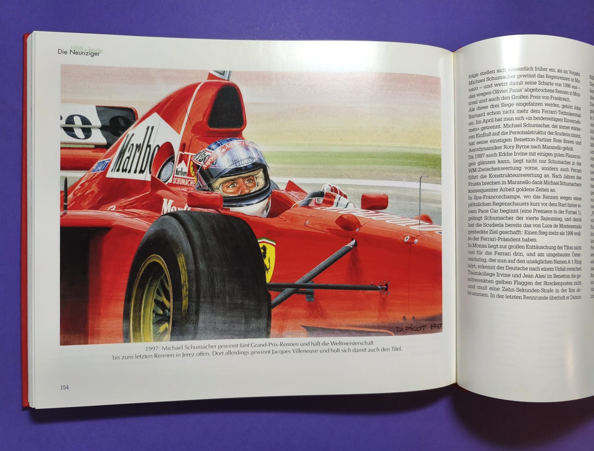 altes Buch, Ferrari Renngeschichte, 1930-1997, Formel 1 Grand Prix, 24h LeMans,.. Trips, Lauda, Schumacher,... 