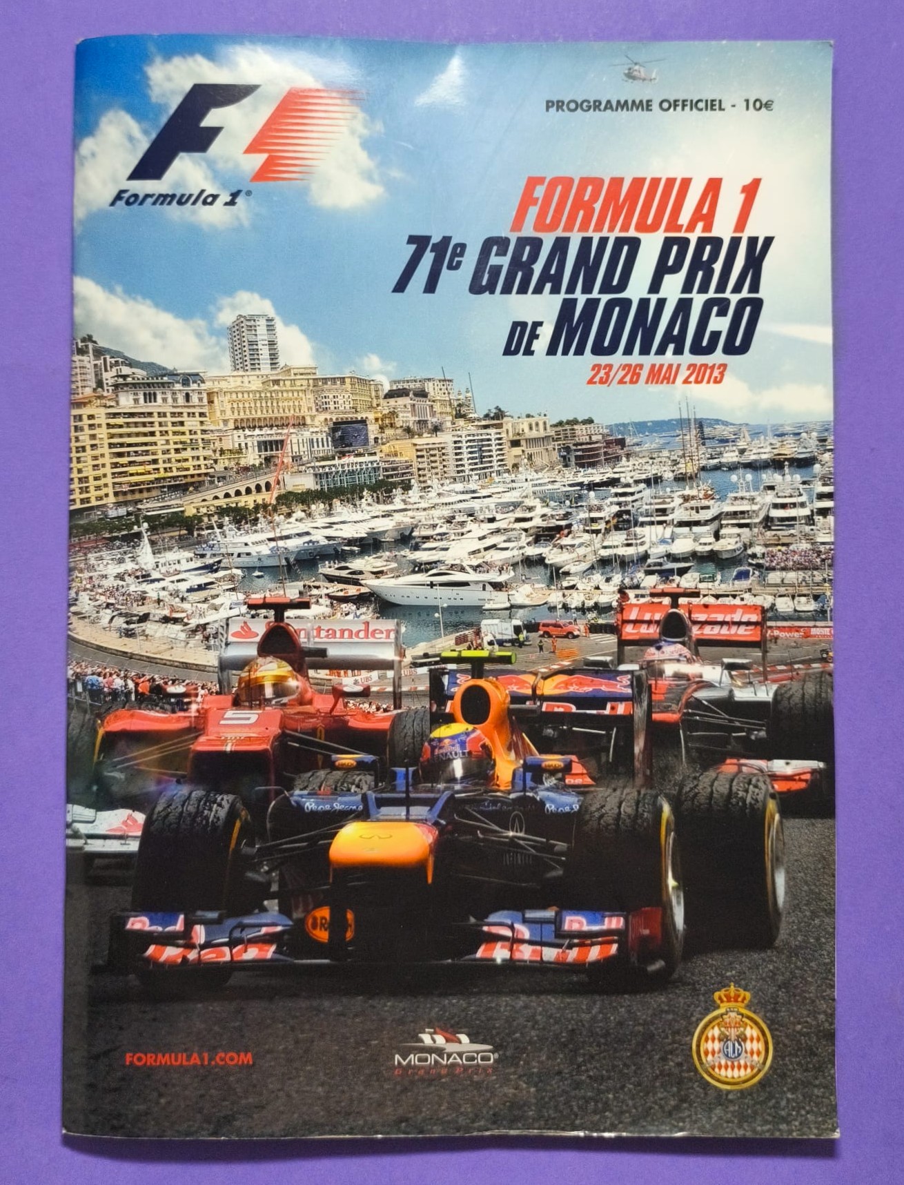 Offizielles Rennprogramm, Formel 1 Grand Prix Monaco 2013, Jules Bianchi, Alonso, Räikkönen, Vettel, Webber, Ferrari, Lotus, Red Bull,..