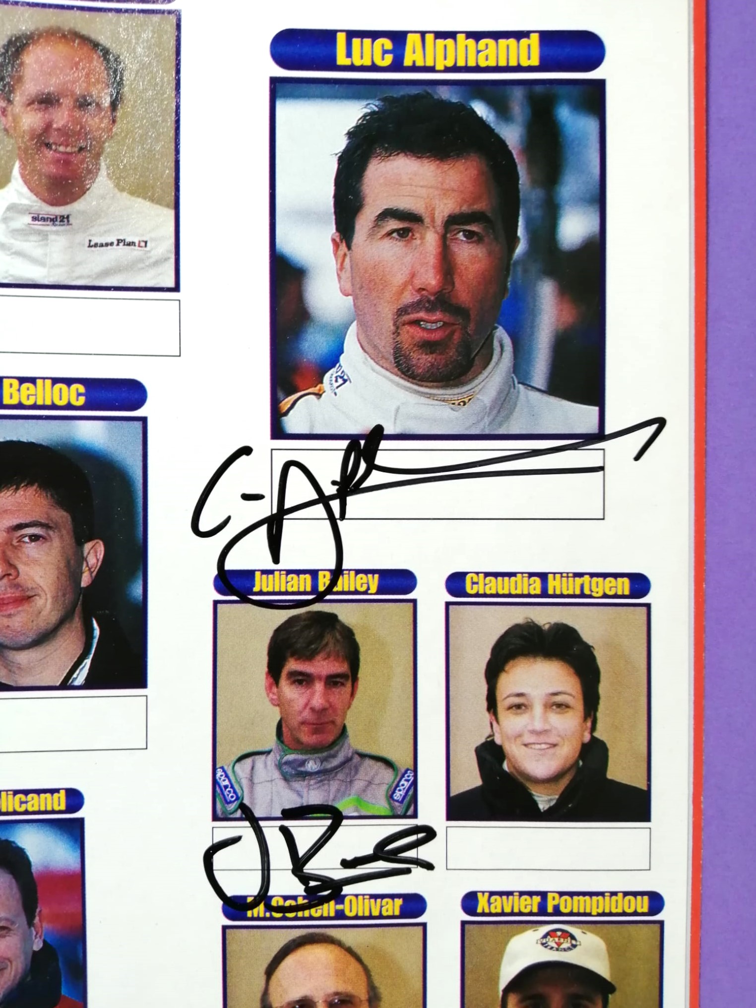 8 Original Autogramme in Offiziellen 24 LeMans Rennprogramm 2001, Audi, Bentley, Porsche,..