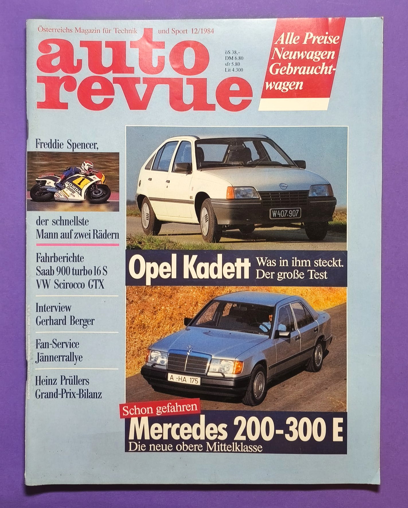 alte Auto Revue Zeitschrift Magazin, Heft, 12/1984, 16 Seiten Sonderteil Jänner Rallye Freistadt, Audi Quattro, Franz Wittmann, Testberichte Saab 900 Turbo 16, VW Scirocco GTX
