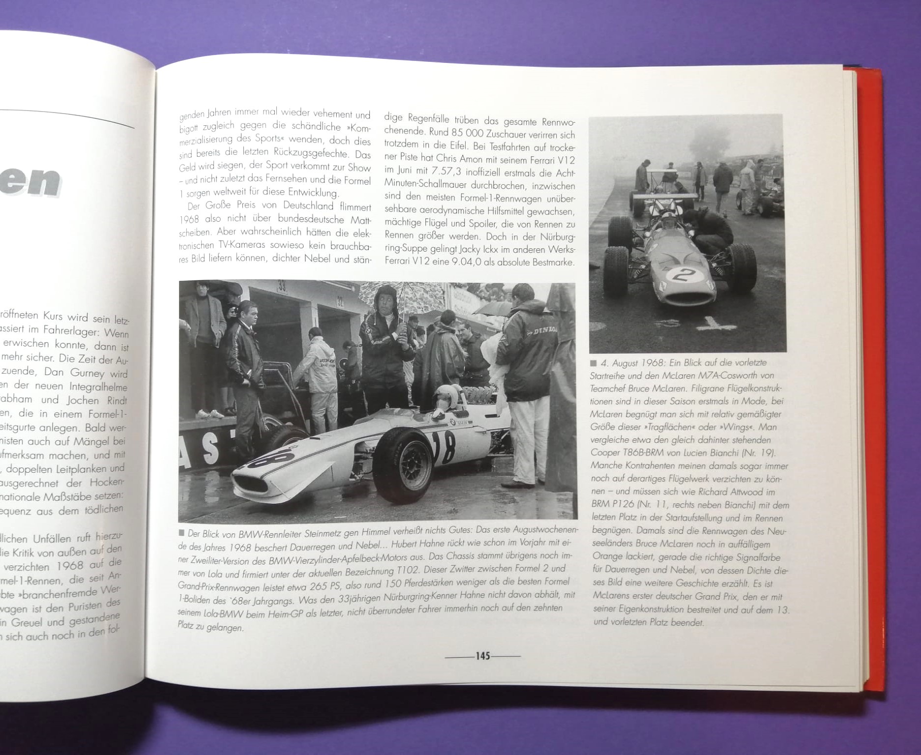 altes Buch, Grand Prix 70 Jahre Großer Preis von Deutschland, 1926 bis 1997, Avus, Solitude, Nürburgring, Hockenheimring, Formel 1, Rindt, Lauda, Berger, Clark, Cevert, Schumacher, Winkelhock, Zakspeed,..