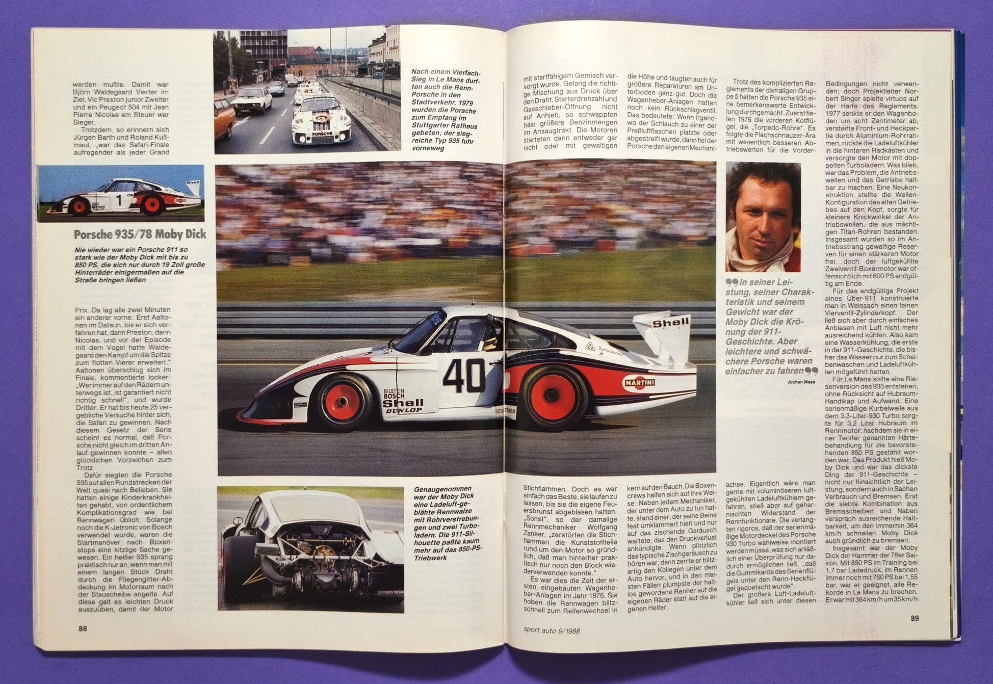 alte Zeitschrift Magazin Heft Sport Auto, 9/1988, West Zakspeed Formel 1 Grand Prix, Test BMW Alpina B6 3.5S E30, Martini Porsche 911, 935/78 Moby Dick, Würth Supercup, Ayrton Senna,..