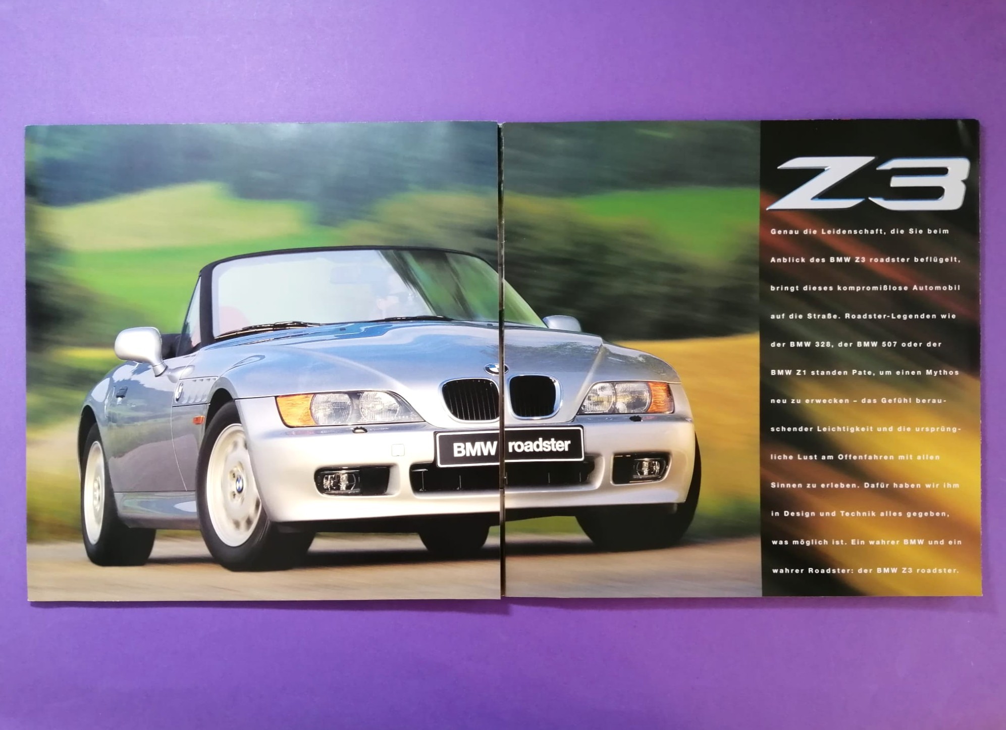 RARITÄT! altes großes Original Autoprospekt, BMW Z3 Roadster Cabrio, aus dem Jahr 1995, James Bond 007 Golden Eye, Pierce Brosnan