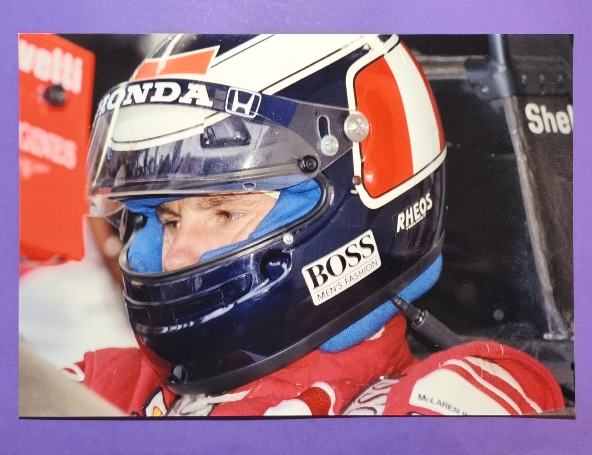 altes Pressefoto 20x29cm, Gerhard Berger, McLaren Honda, Formel 1 Grand Prix 90er Jahre