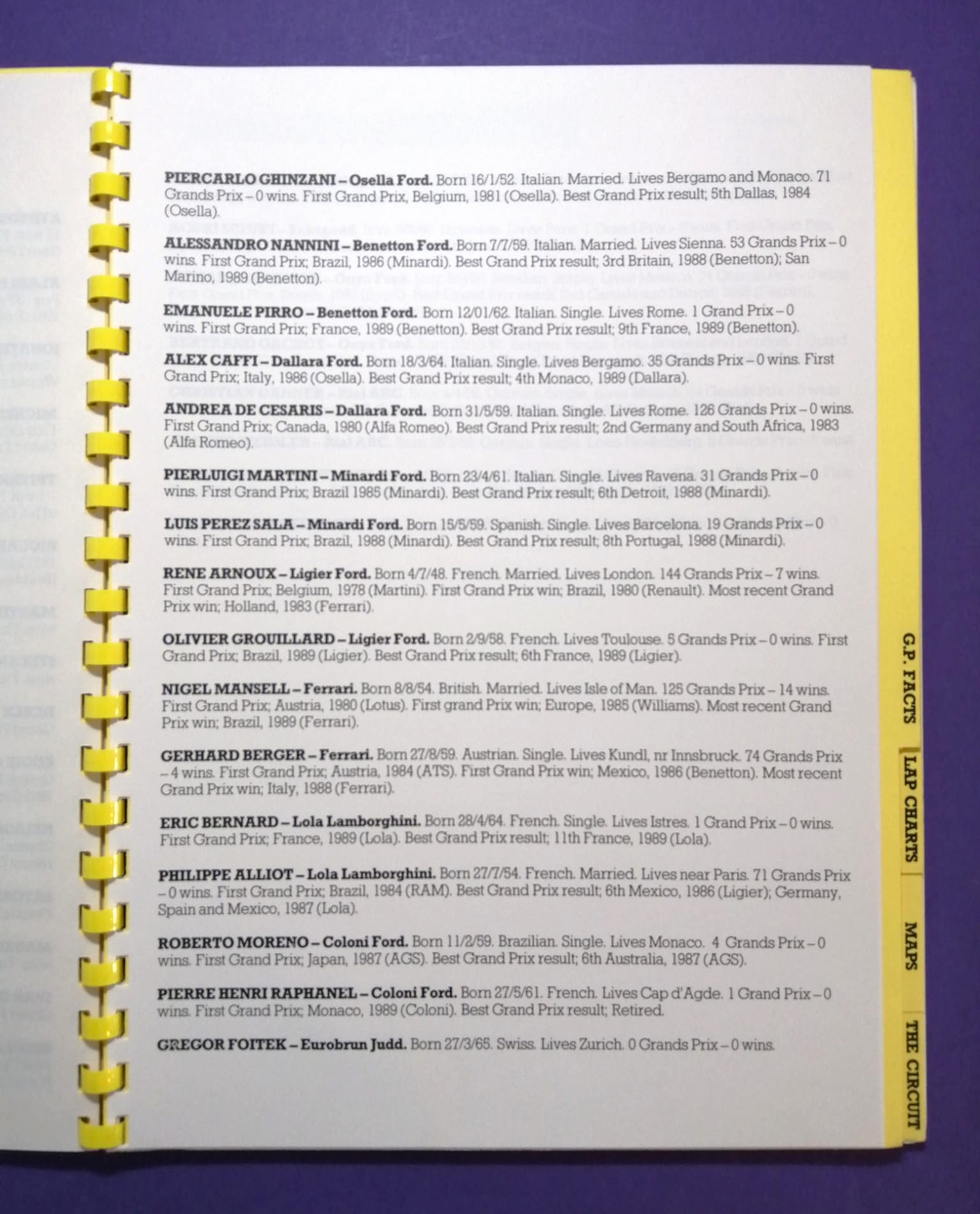 alte Original Pressemappe, Formel 1 Grand Prix Groß Britanien Silverstone 1989, ONYX, Ayrton Senna,.. 