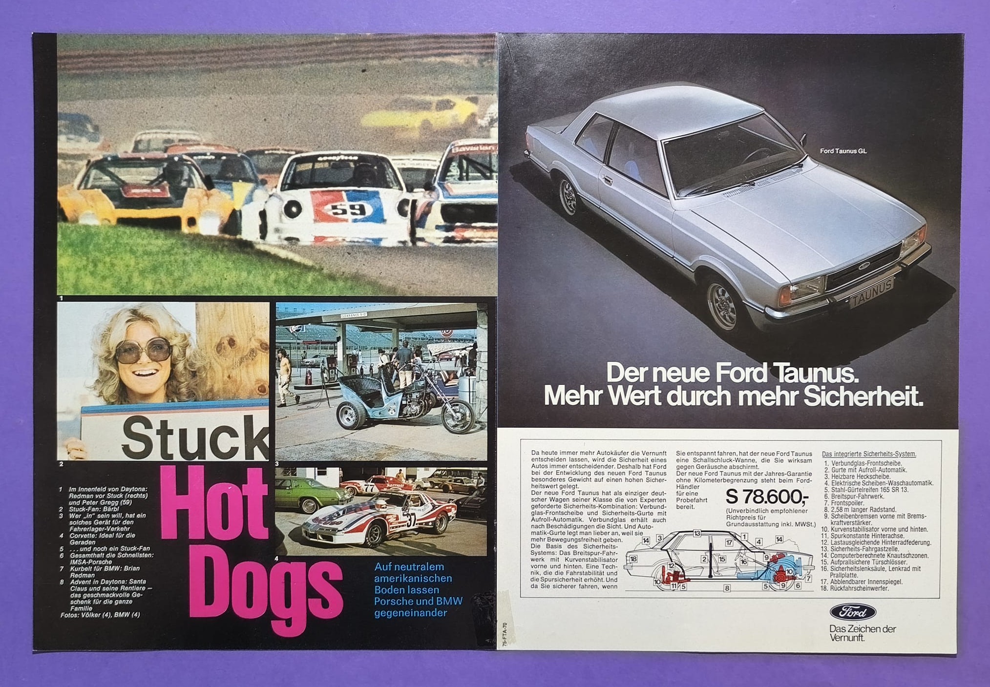 altes Poster Opel Kadett C GT/E, Franz Wittmann, Team Annessi, Rallye 1977, 28x42cm