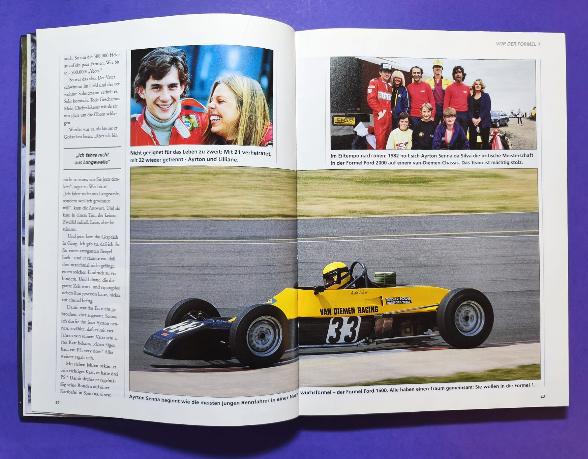 altes Buch, Ayrton Senna, Leben am Limit, Formel 1 Grand Prix Weltmeister 1988, 1990, 1991, McLaren Honda