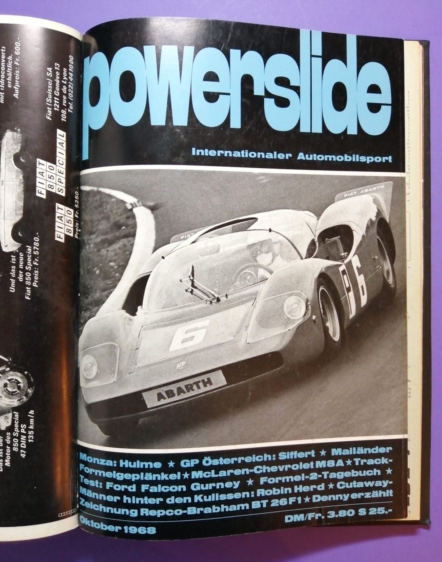 alte Powerslide 1968 Zeitschriften Magazine gebunden als Buch, 12 Hefte, Formel 1, Jochen Rindt, Siffert, Porsche, Motorsport,..