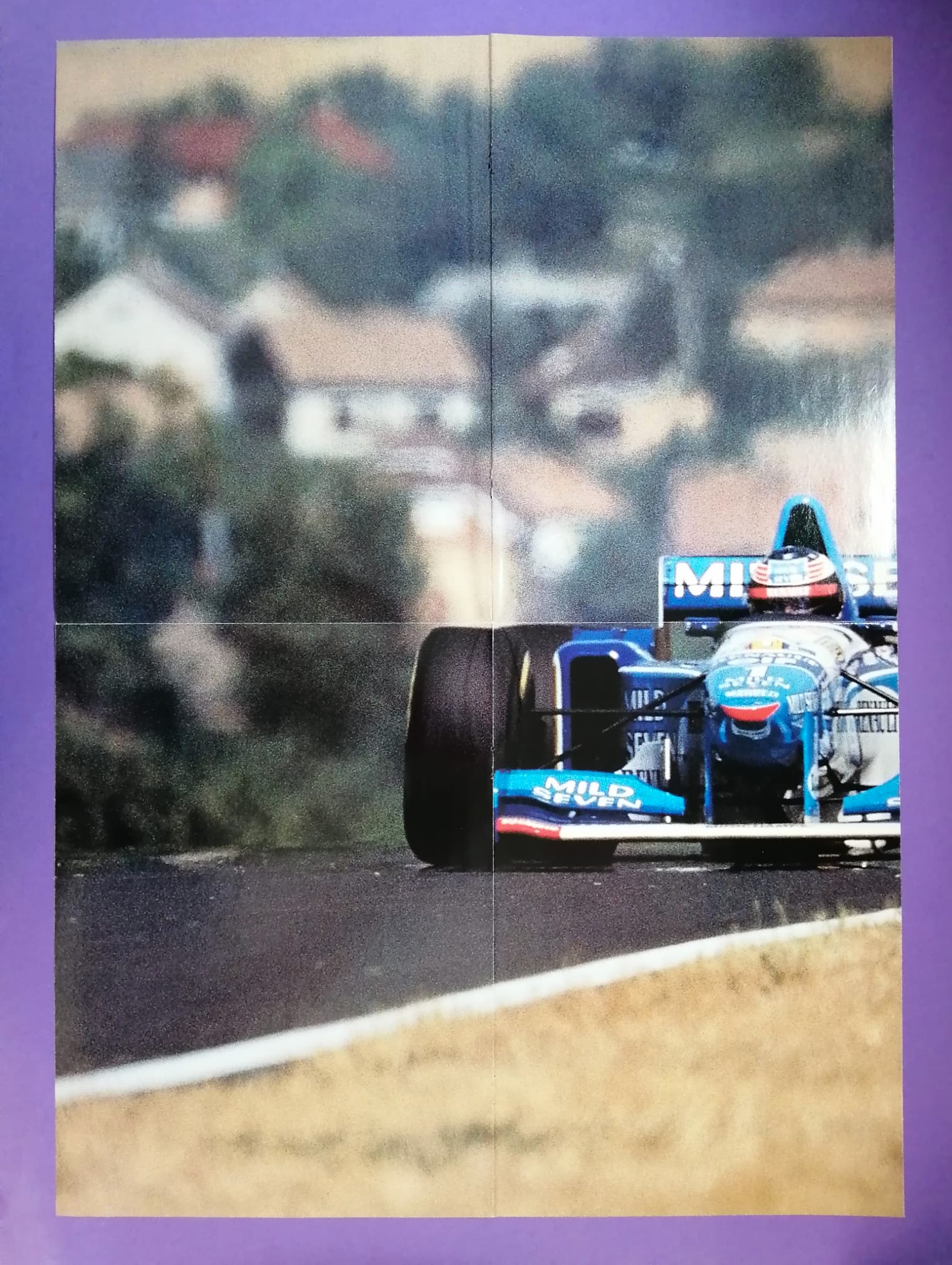 altes Doppelposter Michael Schumacher, Benetton Renault, Formel 1 Grand Prix Weltmeister 1995, 41x57cm
