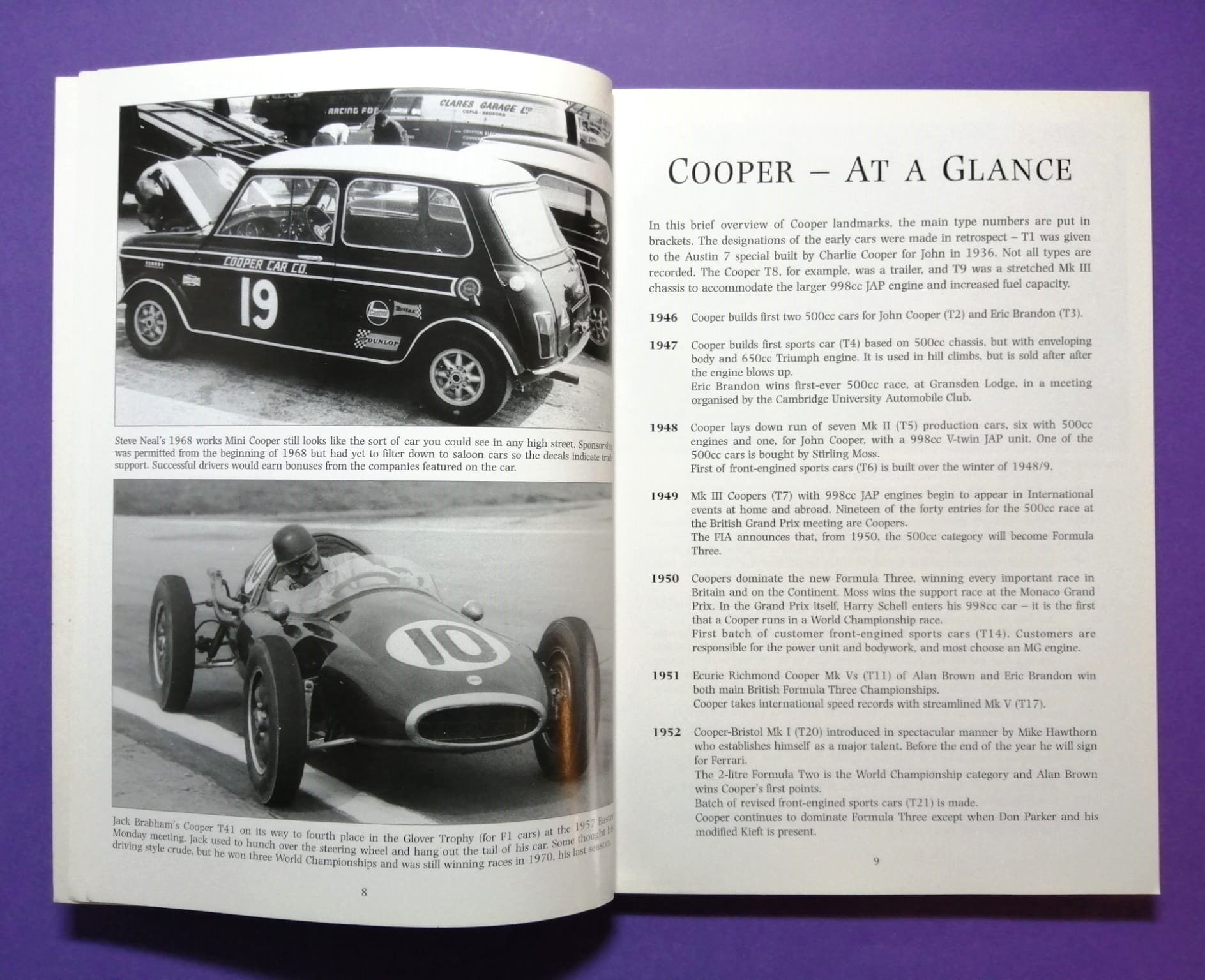 altes Buch Cooper, Formel 1 Grand Prix Team, Formel 2, Formel 3, Sportwagen, Indy Car, MINI Tuner, Jochen Rindt,.. Englisch!