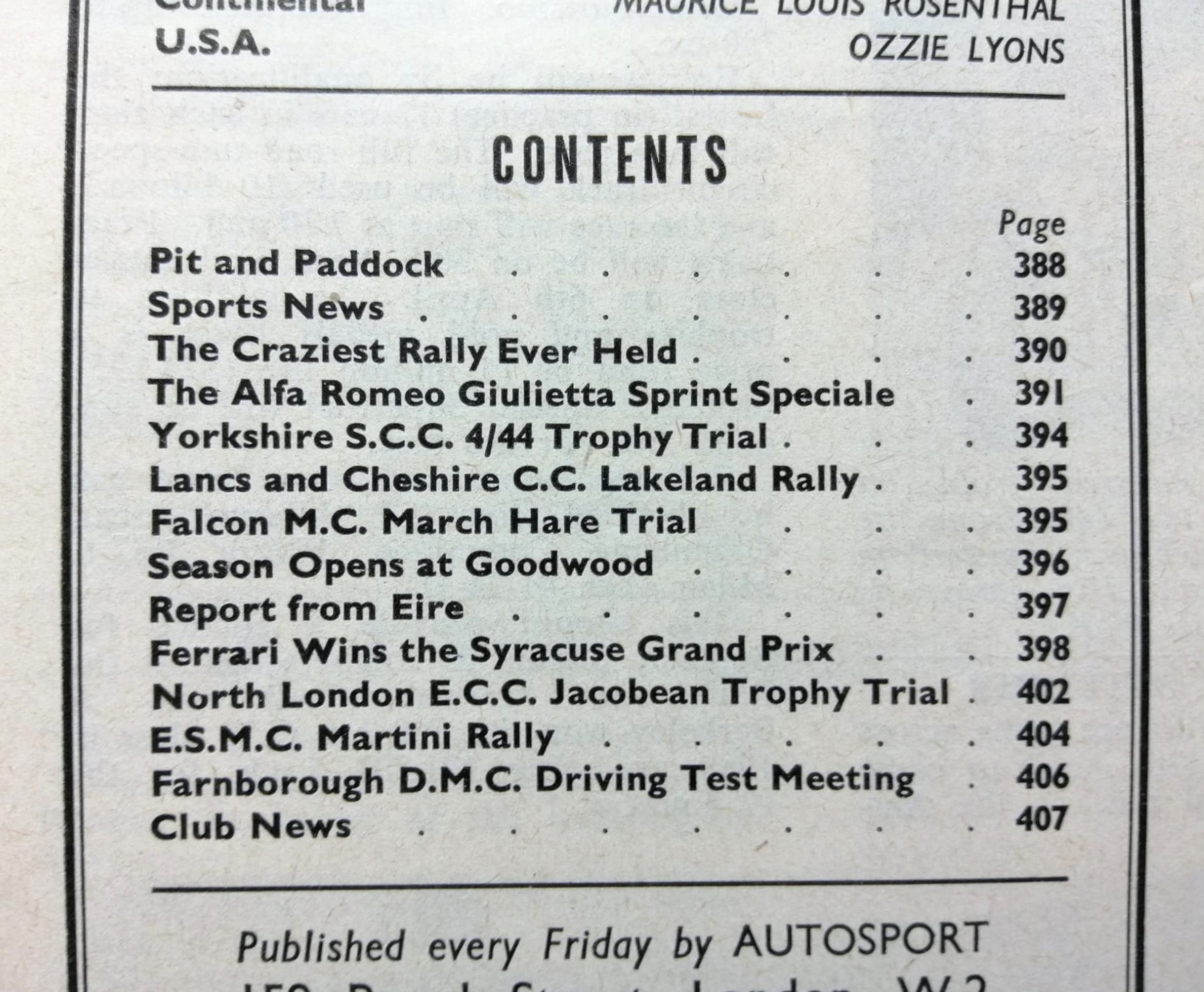alte Zeitschrift Magazin Heft Autosport, 25. März 1960, Syracuse Grand Prix, Ferrari, Trips, Testbericht Alfa-Romeo Giulietta Sprint Speciale,.. Englisch!