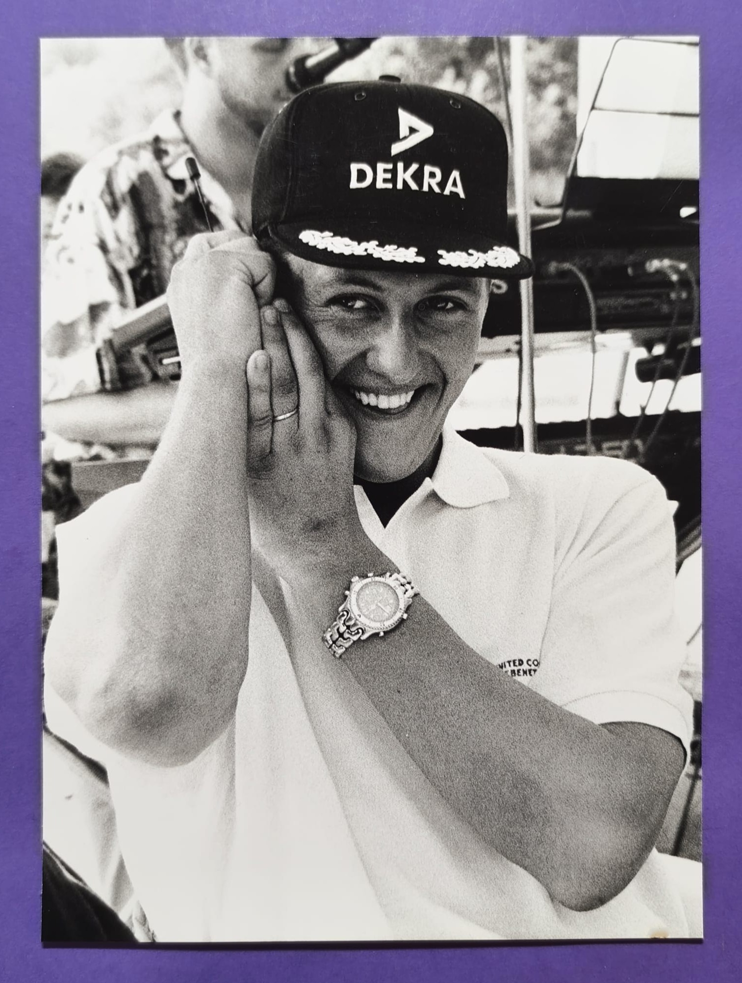 altes Pressefoto, Michael Schumacher, Benetton Ford, Formel 1 Grand Prix Weltmeister 1994, 15x21cm