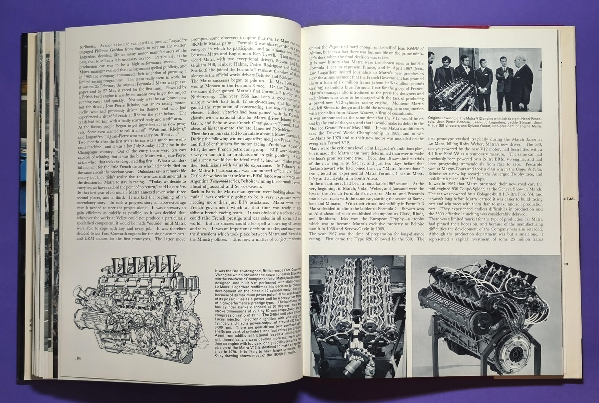 altes Buch, Automobile Year 1969-1970, Ford Capri, Opel Manta,.. Formel 1, LeMans, Rallye, Indy Car,.. Jochen Rindt, Hill, Ickx, Siffert, Stewart,.. Lotus, Ferrari, Porsche 917, Matra,.. ENGLISCH!