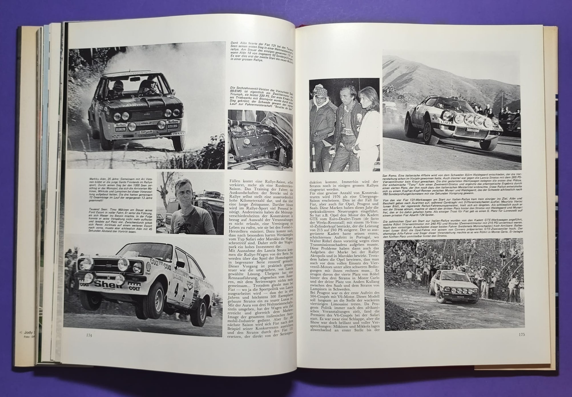 altes Buch, Auto Jahr 1976-1977, Nr. 24, Alfa Sud, Fiat Abarth 131, Lancia Stratos,.. Formel 1, LeMans, Rallye, Tourenwagen WM,.. BMW, 6 Rad Tyrrell, Niki Lauda Ferrari, Lotus, Porsche,..