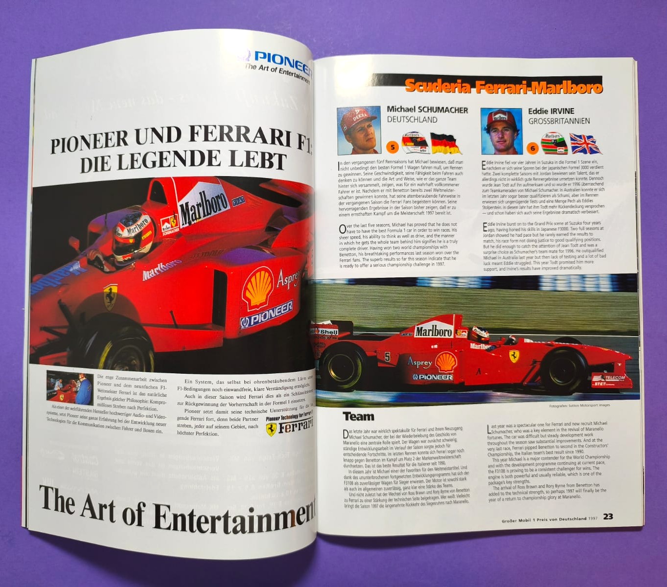 Offizielles Rennprogramm, Formel 1 Grand Prix Deutschland Hockenheimring 1997, Sieger Gerhard Berger Benetton, Michael Schumacher Ferrari, Prost GP,..