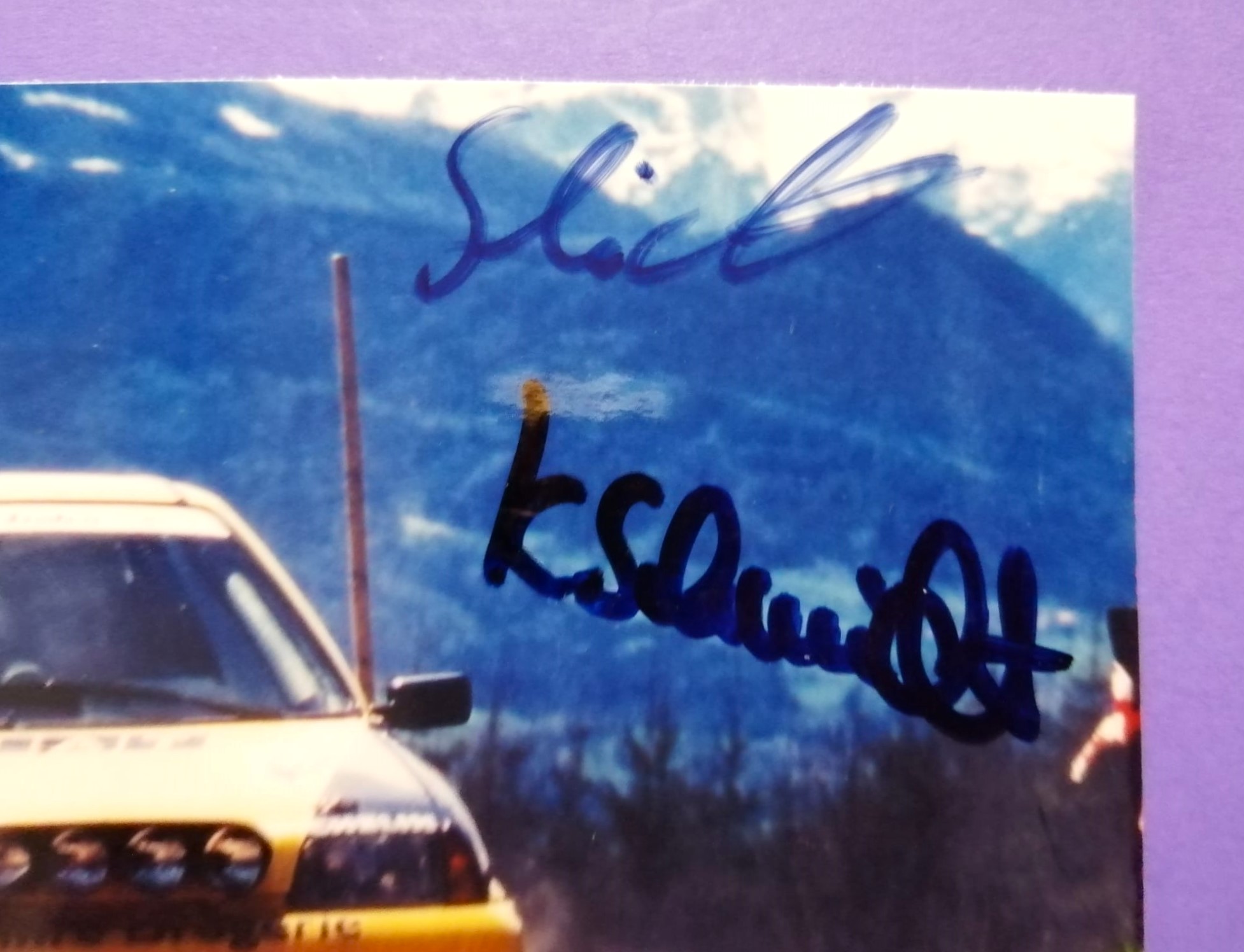 2 Original Autogramme, Michael, Kerstin Schmidt, Fiat Cinquecento, Phyrn Rallye 1997, altes Foto 9x13cm