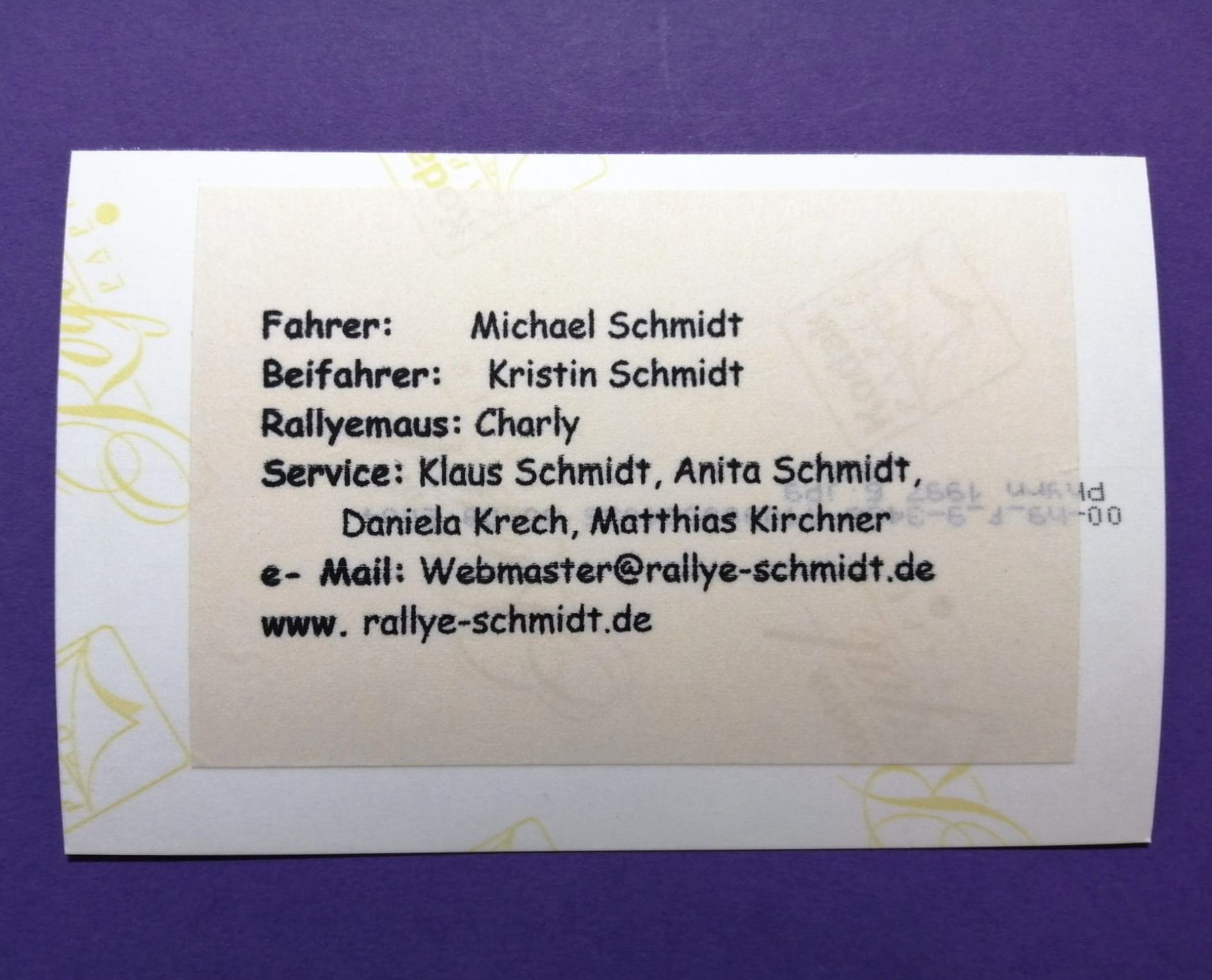 2 Original Autogramme, Michael, Kerstin Schmidt, Fiat Cinquecento, Phyrn Rallye 1997, altes Foto 9x13cm