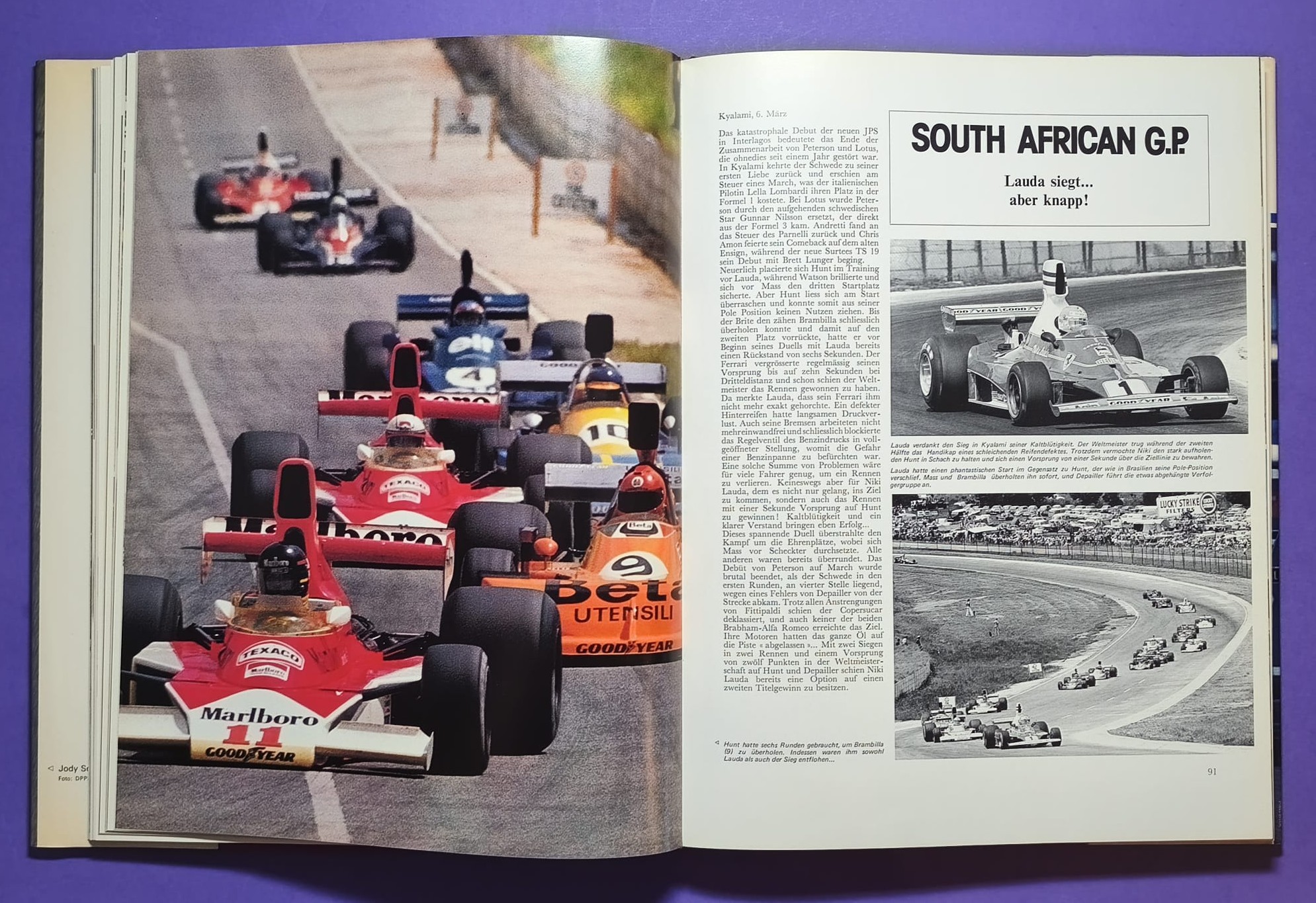 altes Buch, Auto Jahr 1976-1977, Nr. 24, Alfa Sud, Fiat Abarth 131, Lancia Stratos,.. Formel 1, LeMans, Rallye, Tourenwagen WM,.. BMW, 6 Rad Tyrrell, Niki Lauda Ferrari, Lotus, Porsche,..