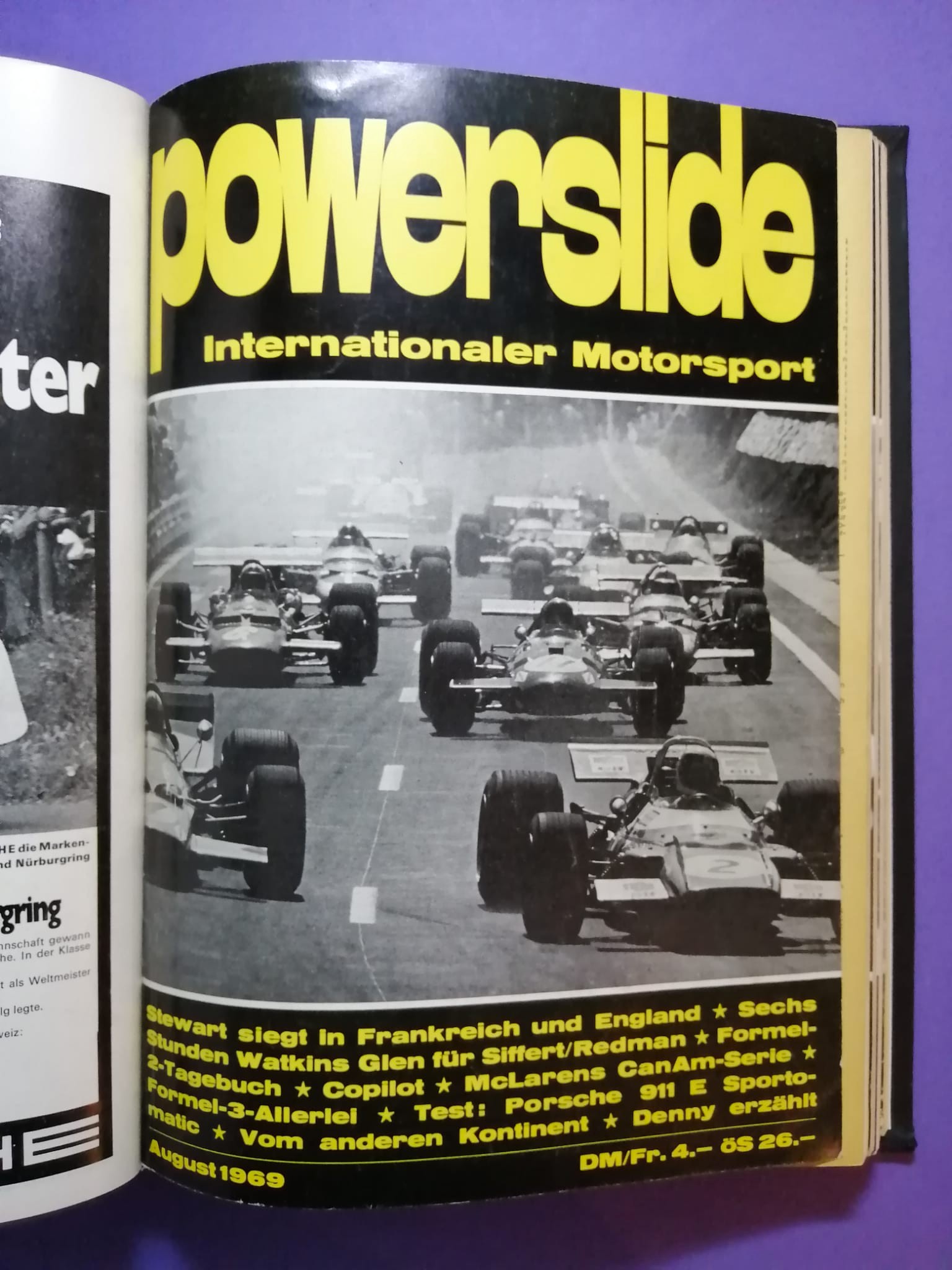 alte Powerslide 1969 Zeitschriften Magazine gebunden als Buch, 12 Hefte, Formel 1, Jochen Rindt, Siffert, Porsche, Motorsport,..