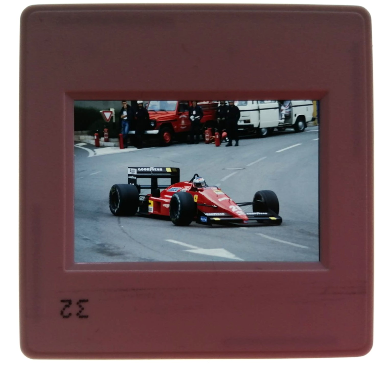 altes Presse Foto DIA, Gerhard Berger, Ferrari, Formel 1 Grand Prix Monaco 1988, 5x5cm