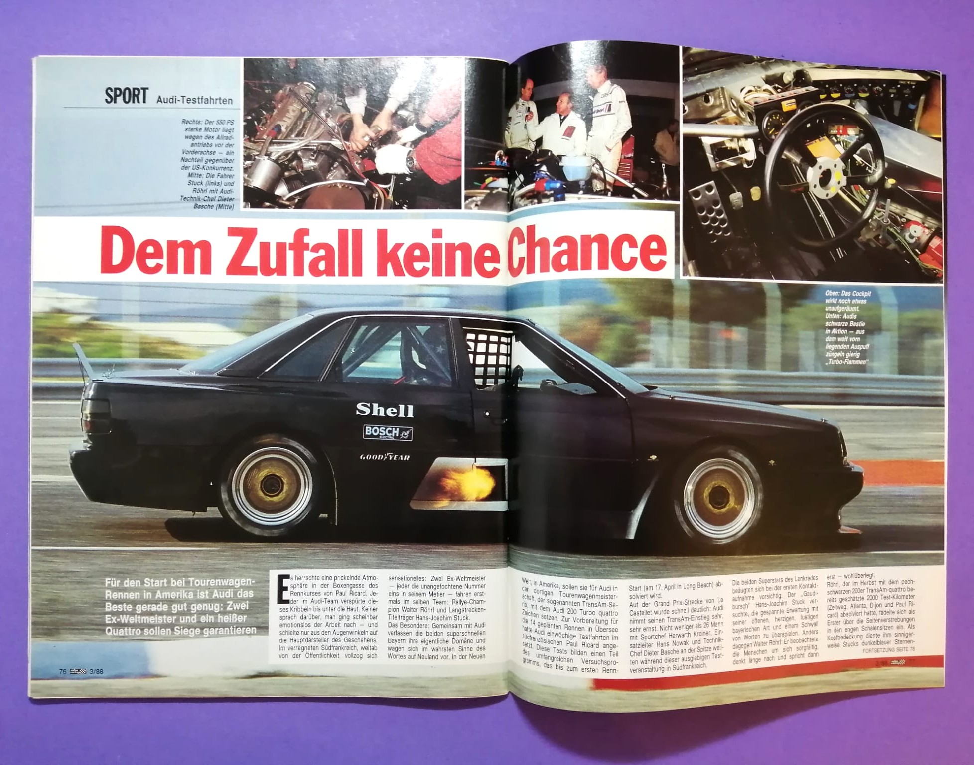 alte Zeitschrift, Magazin, Heft, Rallye Racing, Nr. 3, 3. Februar 1988, Vergleichstest BMW M3 E30, Lancia Delta Integrale, Ford Sierra Cosworth, Martini Lancia Rallye, Röhrl, Stuck, Audi,..