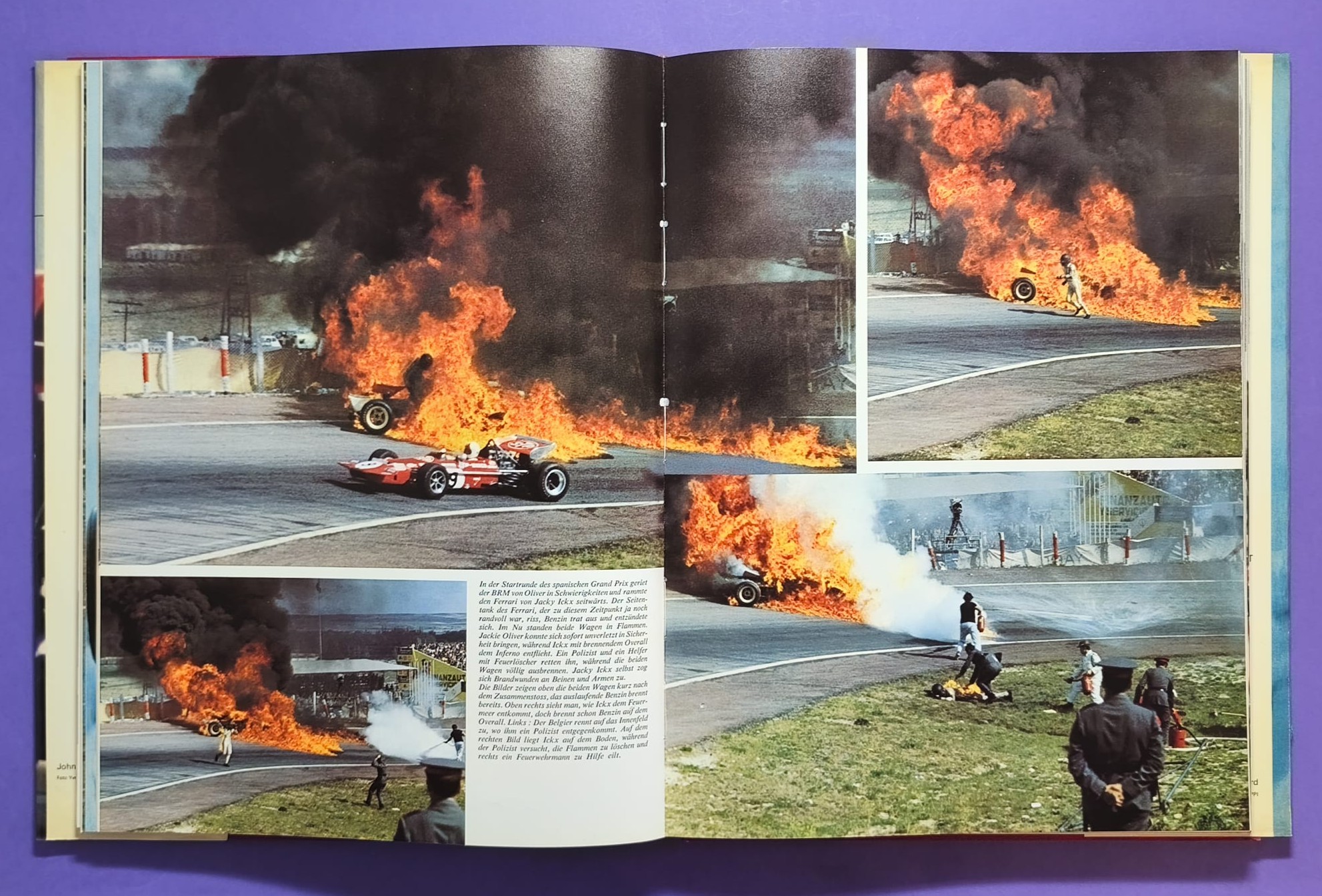 altes Buch, Auto Jahr 1970-1971, Nr. 18, Jochen Rindt Formel 1 Grand Prix Weltmeister, Lotus72, LeMans, CanAm, Indy Car,.. Stewert, Cevert, Ickx, Brabham,.. Ferrari, Porsche 917, Matra,.. Citroen SM, Straßenautos,..