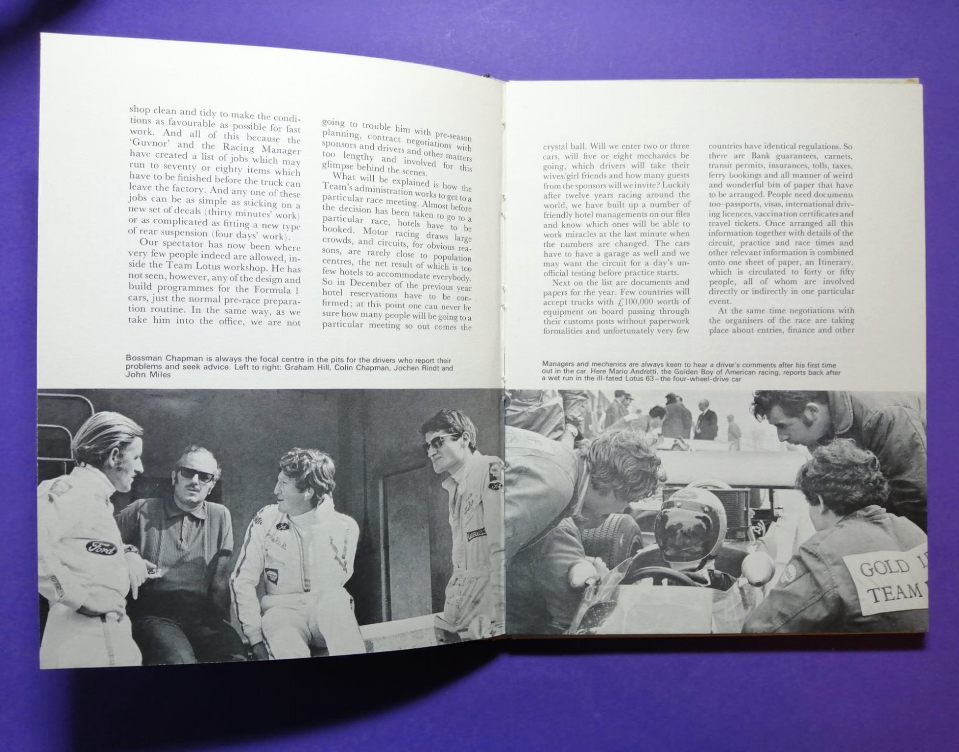 altes Buch, Motor Racing, The International Way, Nr. 2, Jochen Rindt, Gold Leaf Lotus Formel 1, 24h LeMans, Matra, Porsche 917, Mini, Jackie Stewart,.. Englisch!